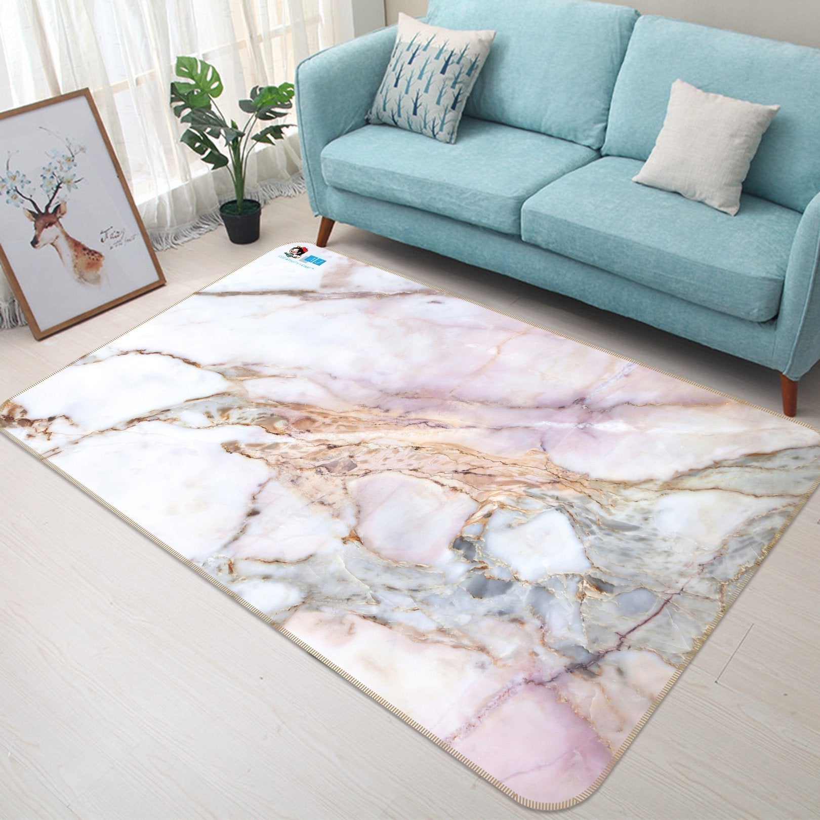 3D Powder Curve 22 Non Slip Rug Mat Mat AJ Creativity Home