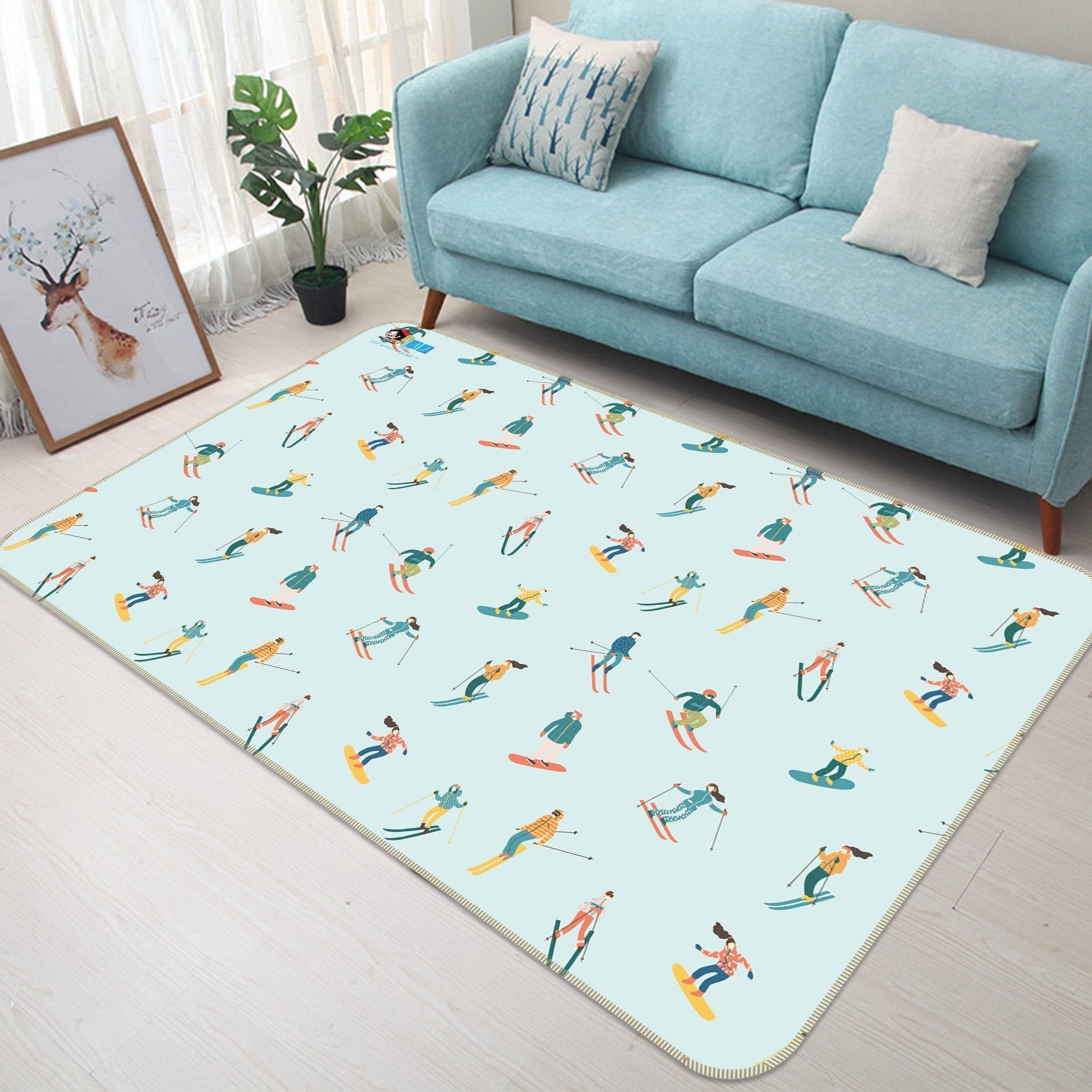 3D Cartoon Skating 131 Non Slip Rug Mat Mat AJ Creativity Home