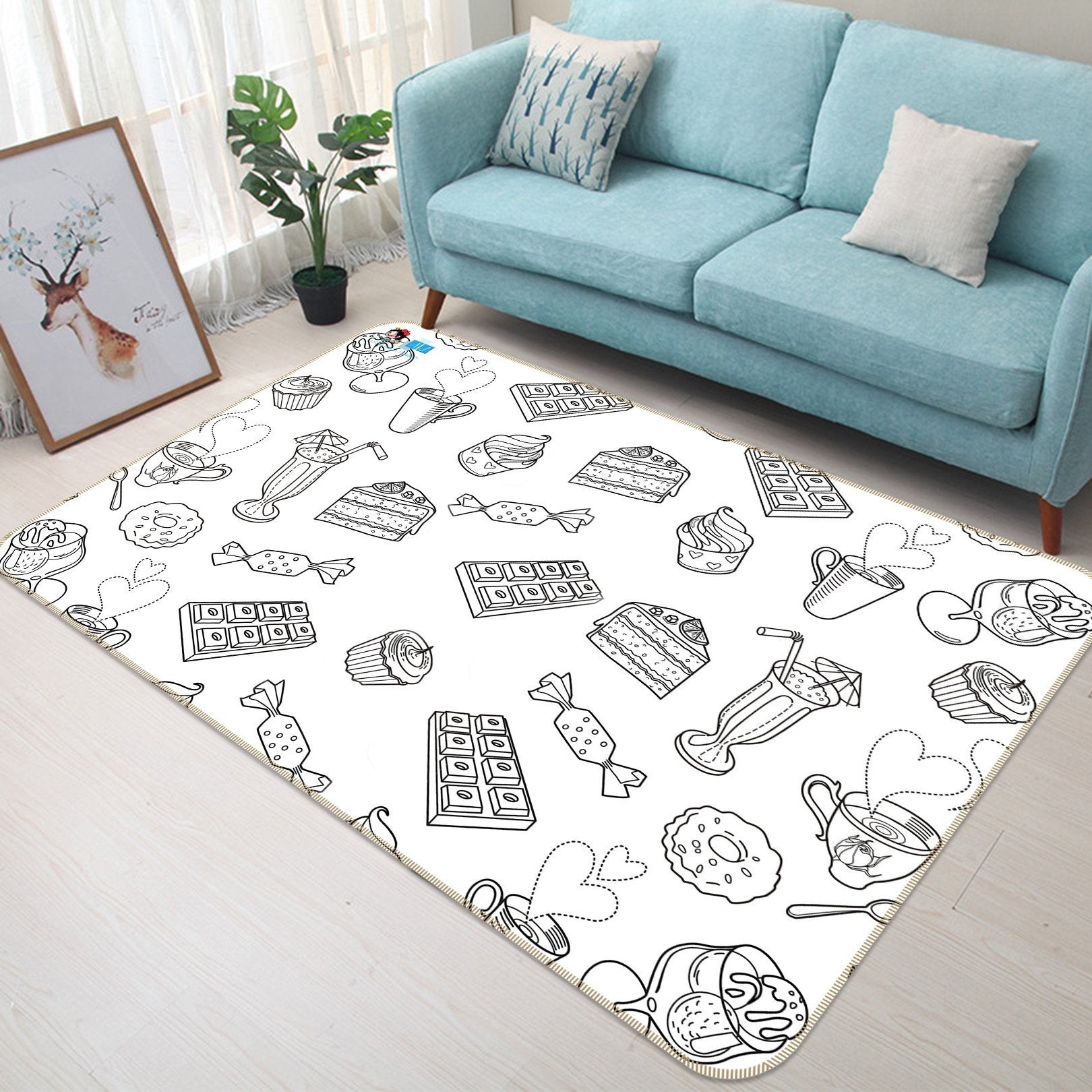 3D Doodle Cake 261 Non Slip Rug Mat Mat AJ Creativity Home