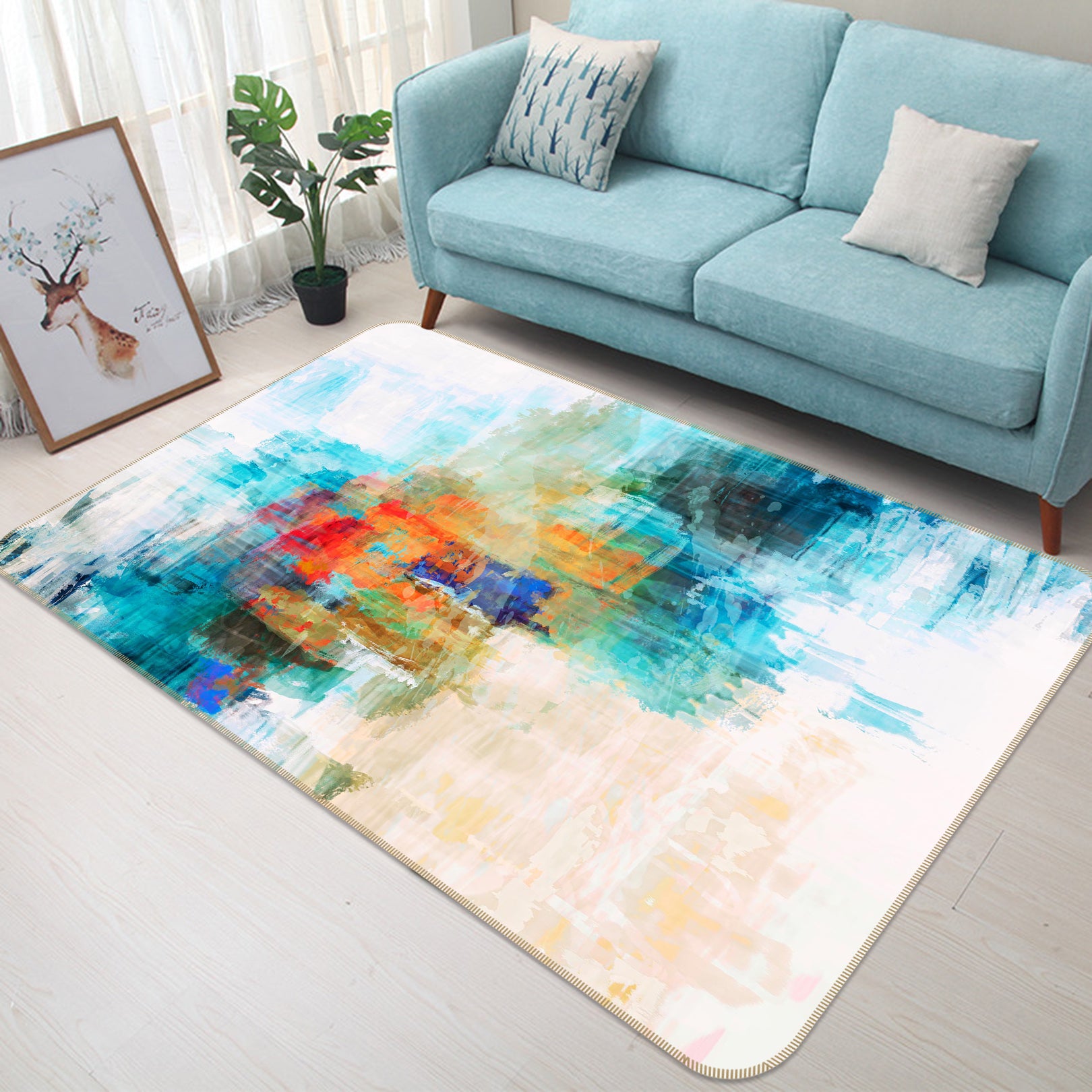 3D Abstract Art 105 Michael Tienhaara Rug Non Slip Rug Mat