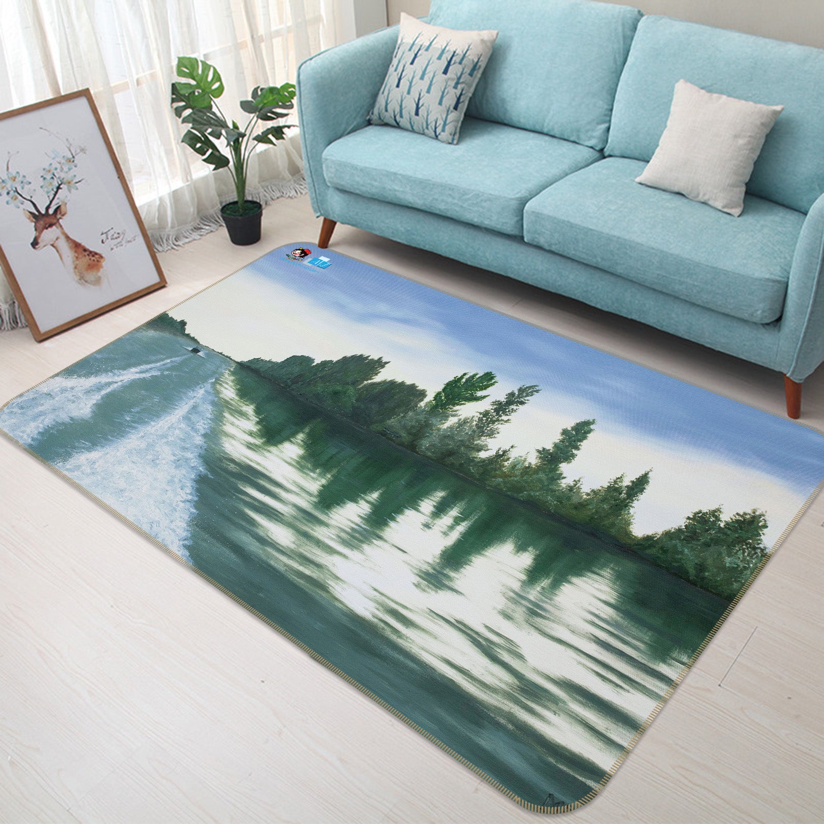 3D Lake Forest 18113 Marina Zotova Rug Non Slip Rug Mat