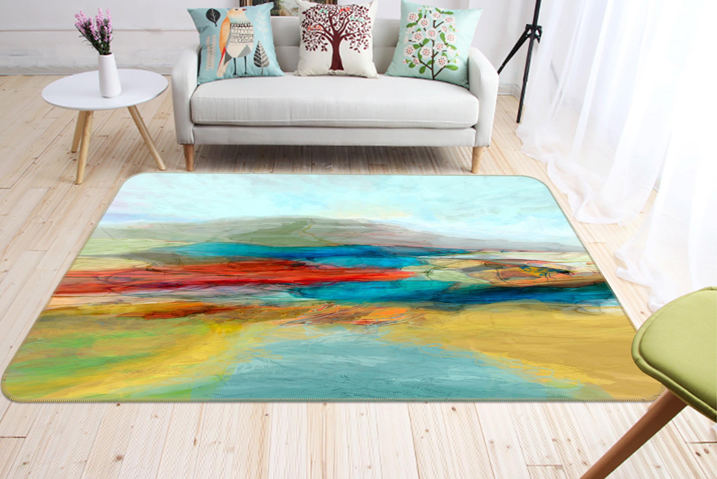 3D Field River 1048 Michael Tienhaara Rug Non Slip Rug Mat