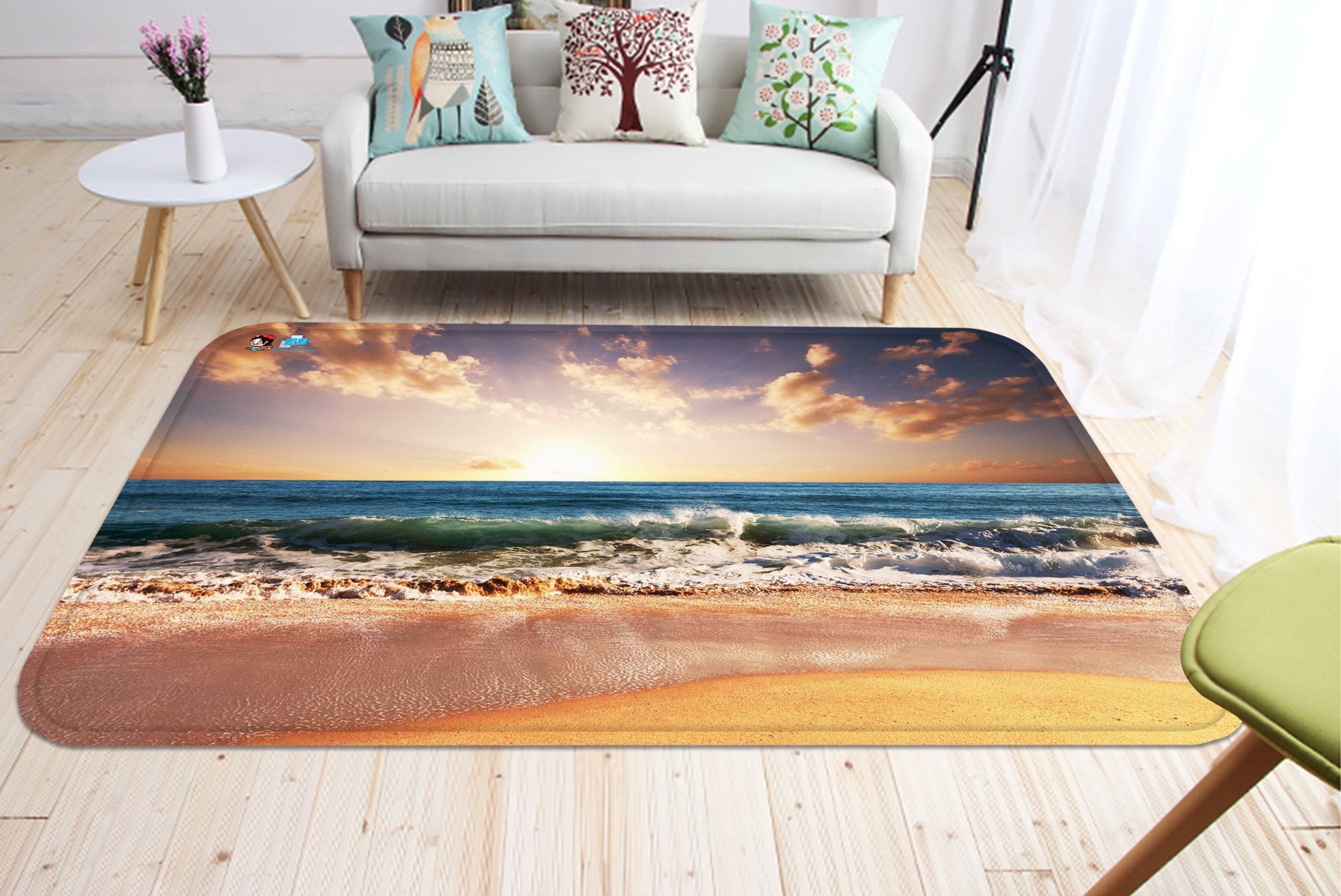 3D Sunset Sea View 117 Non Slip Rug Mat Mat AJ Creativity Home