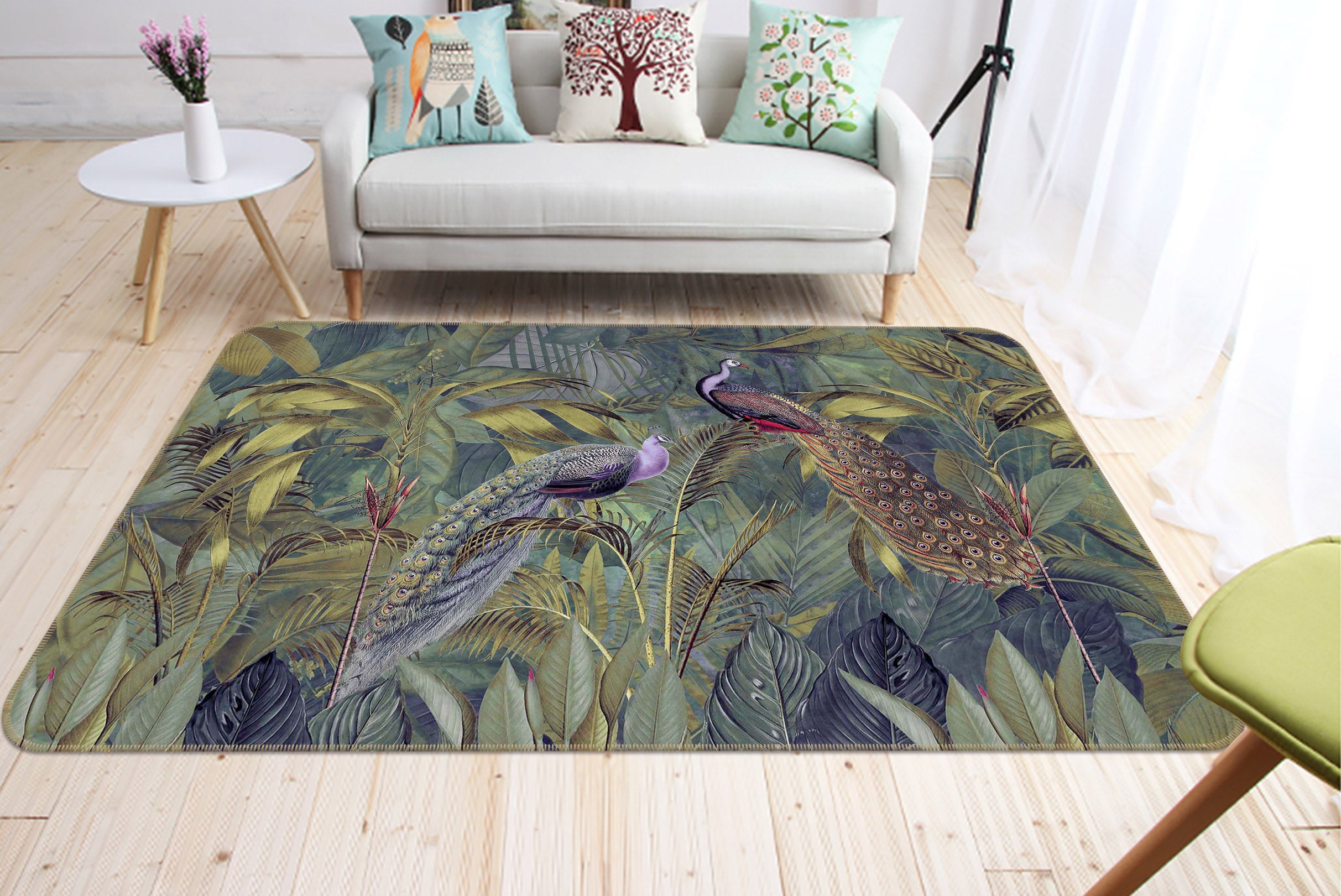 3D Peacock Home 1014 Andrea haase Rug Non Slip Rug Mat