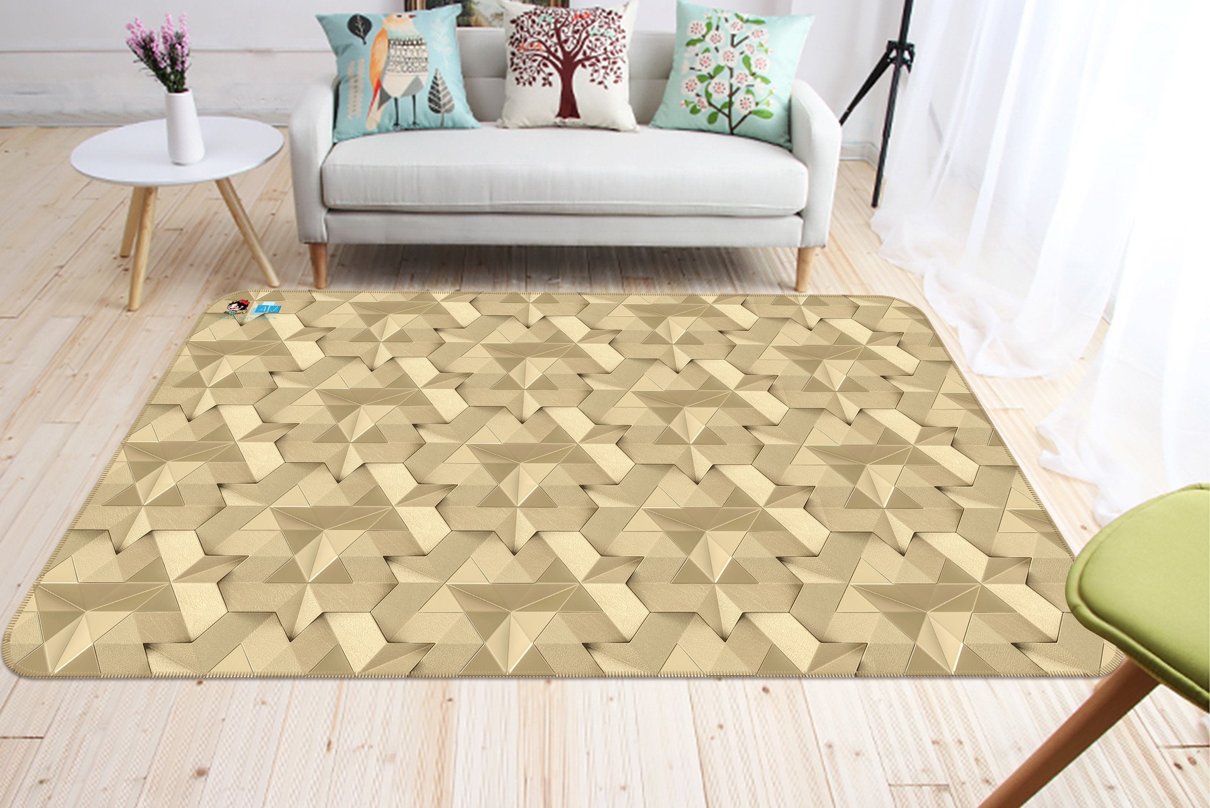 3D Stereoscopic Pentagonal Splice 74 Non Slip Rug Mat Mat AJ Creativity Home