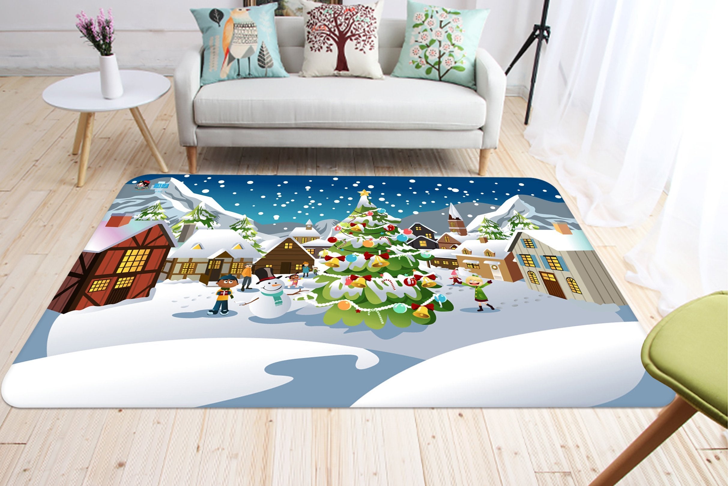3D Country Kid Tree 031 Non Slip Rug Mat Mat AJ Creativity Home