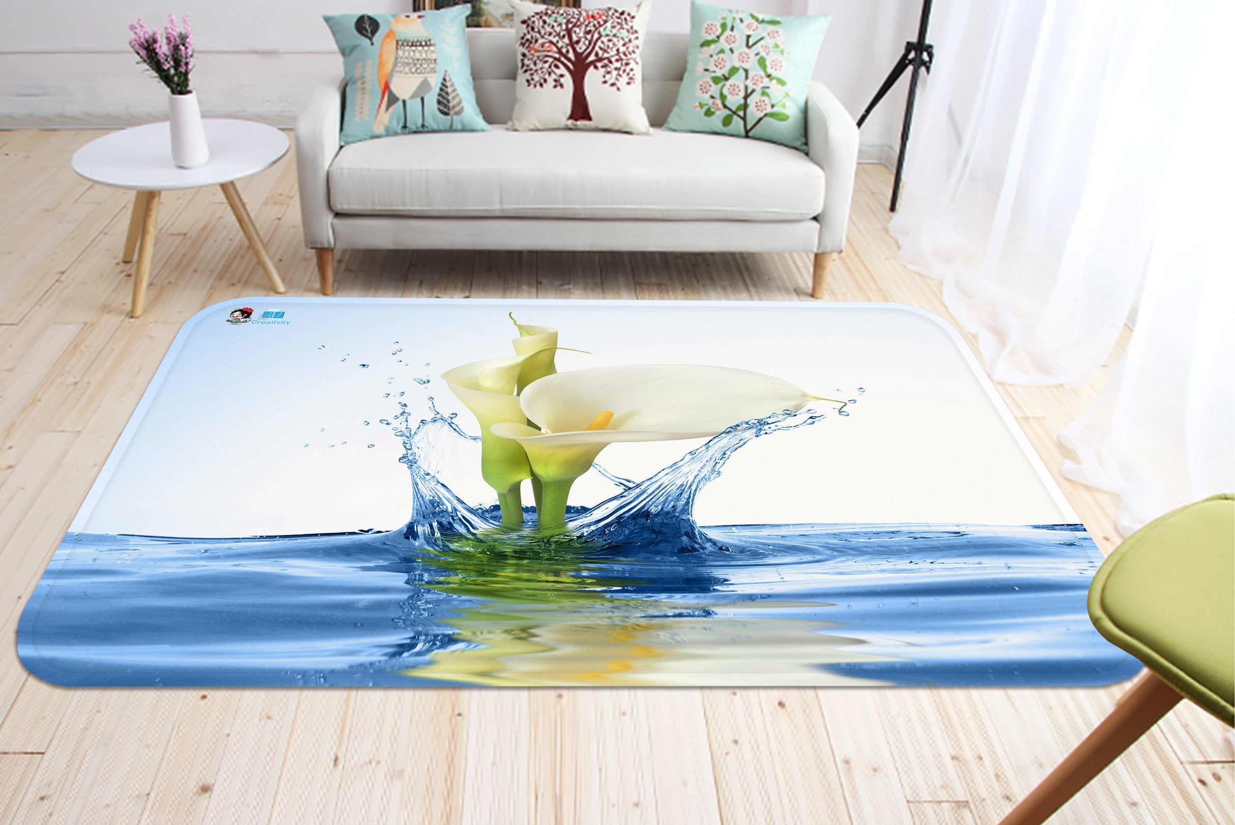 3D Pure White Flowers 78 Non Slip Rug Mat Mat AJ Creativity Home