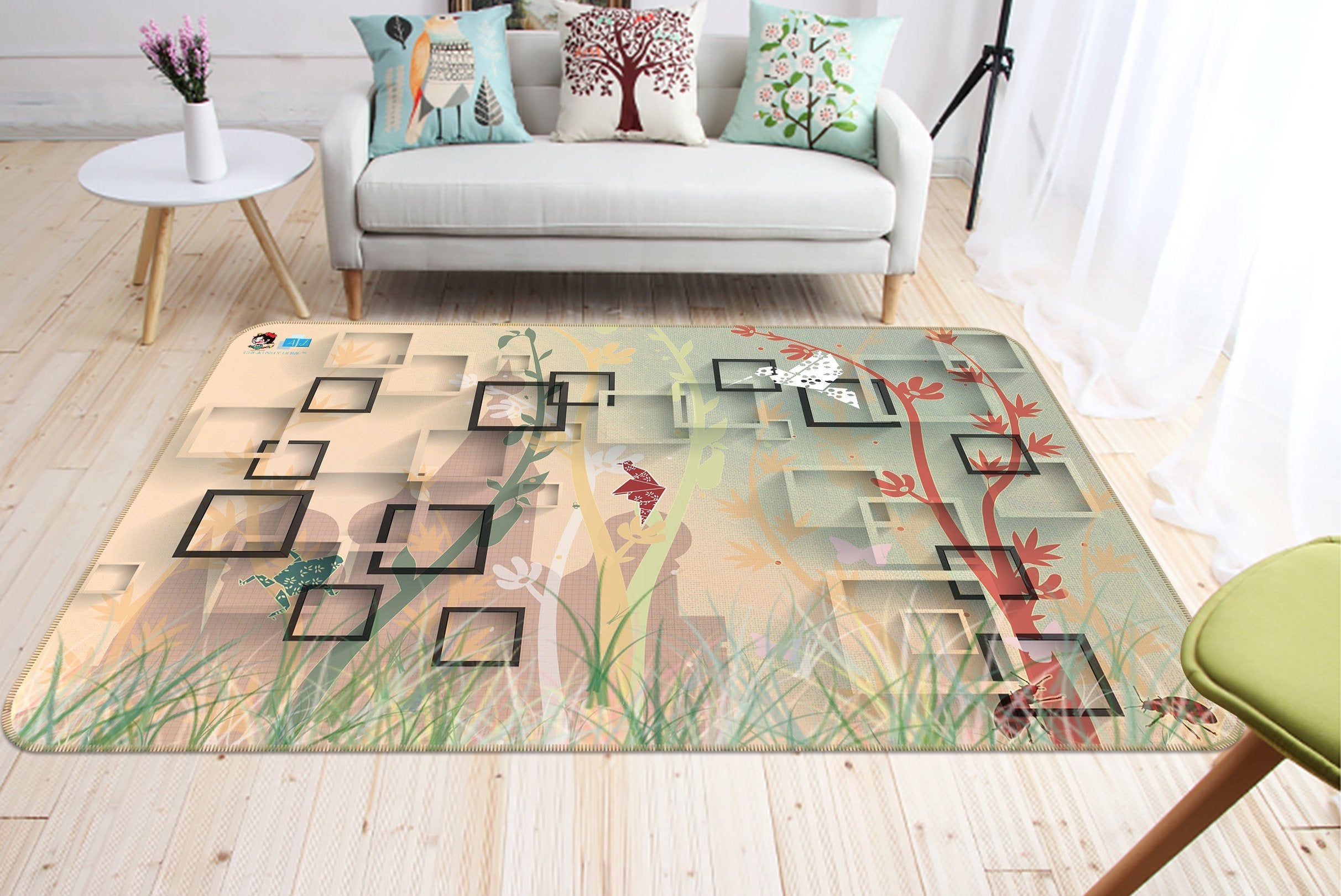 3D Box Paper Crane 501 Non Slip Rug Mat Mat AJ Creativity Home