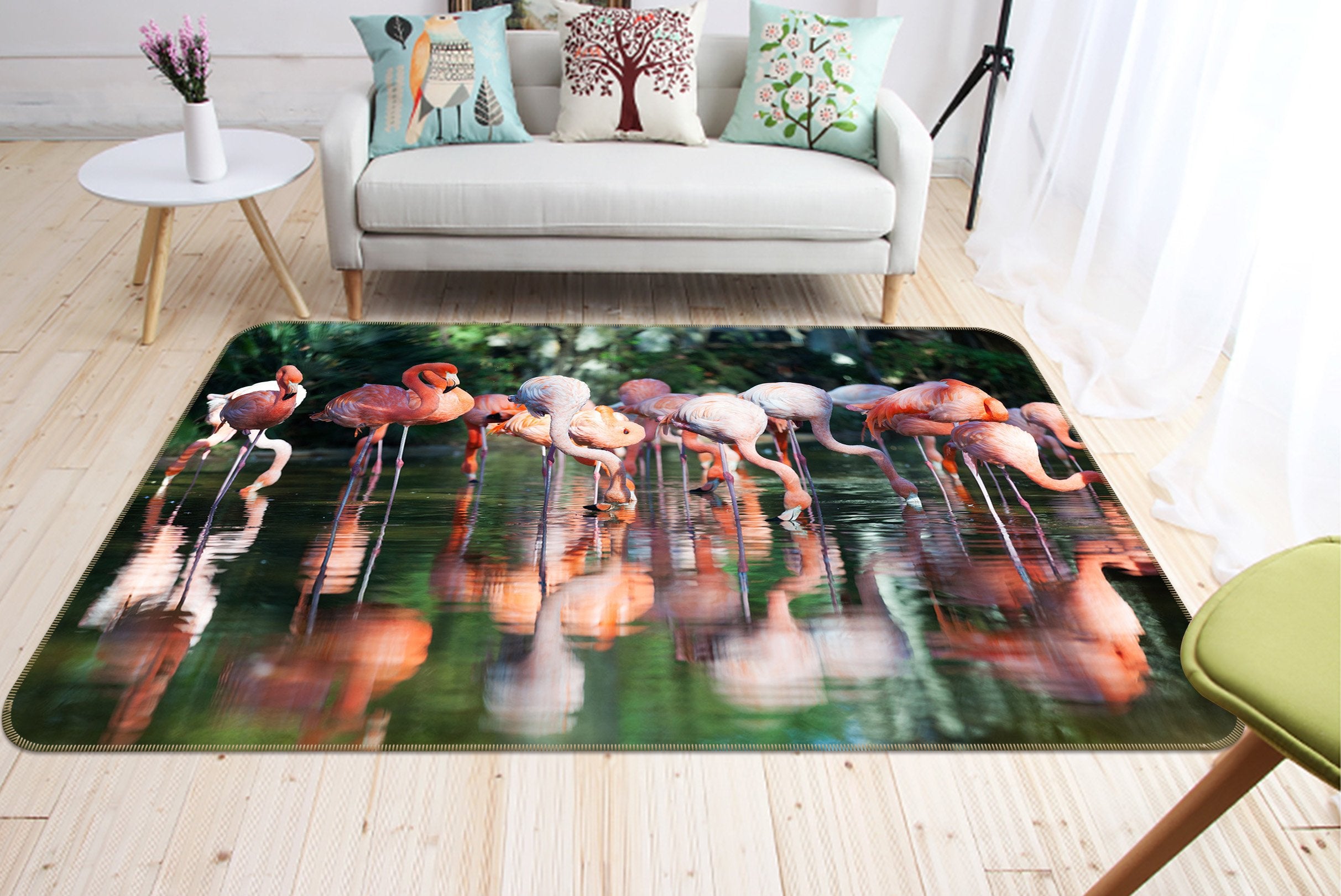 3D Flamingo Splashing 583 Animal Non Slip Rug Mat Mat AJ Creativity Home