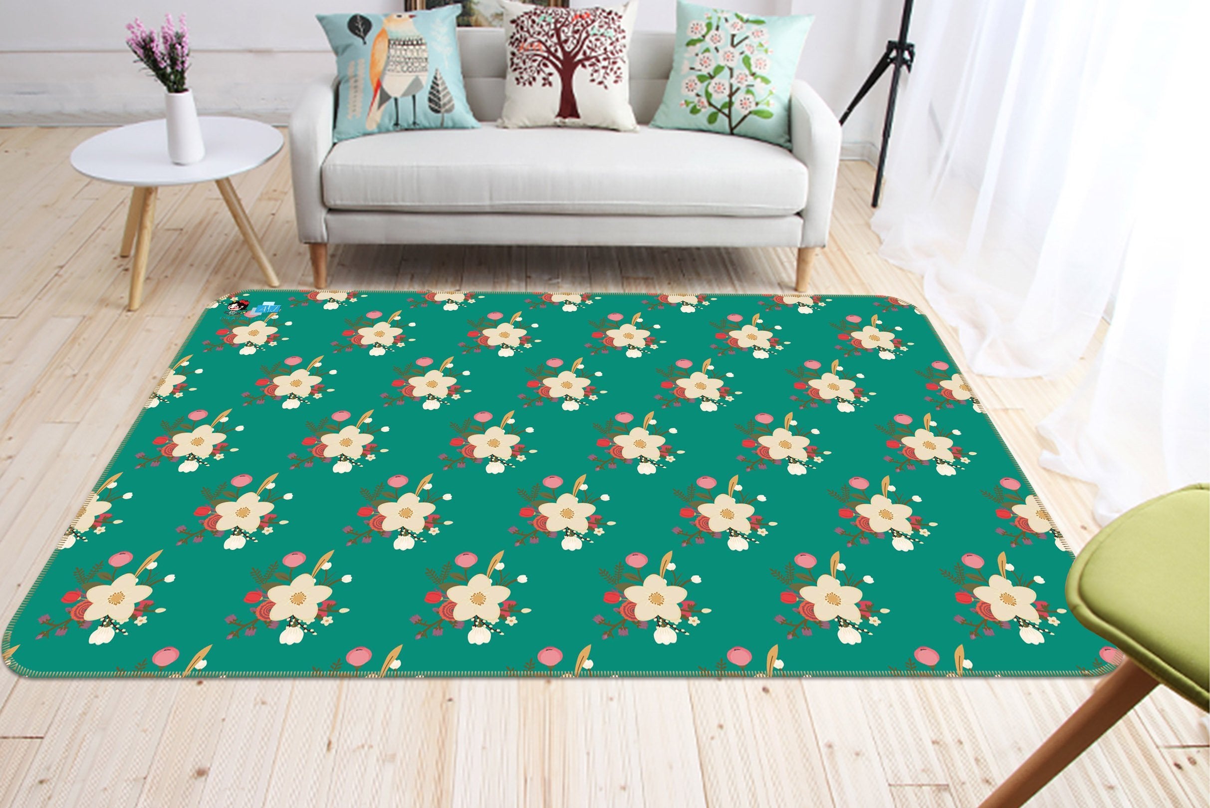 3D Green Space Flower 057 Non Slip Rug Mat Mat AJ Creativity Home