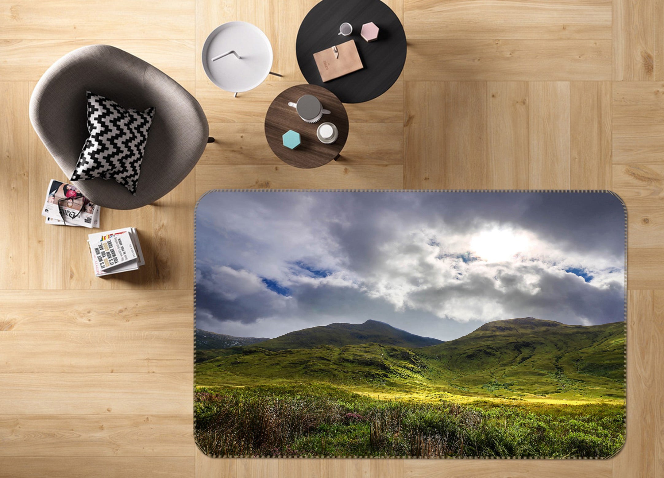 3D Green Canyon 1010 Jerry LoFaro Rug Non Slip Rug Mat