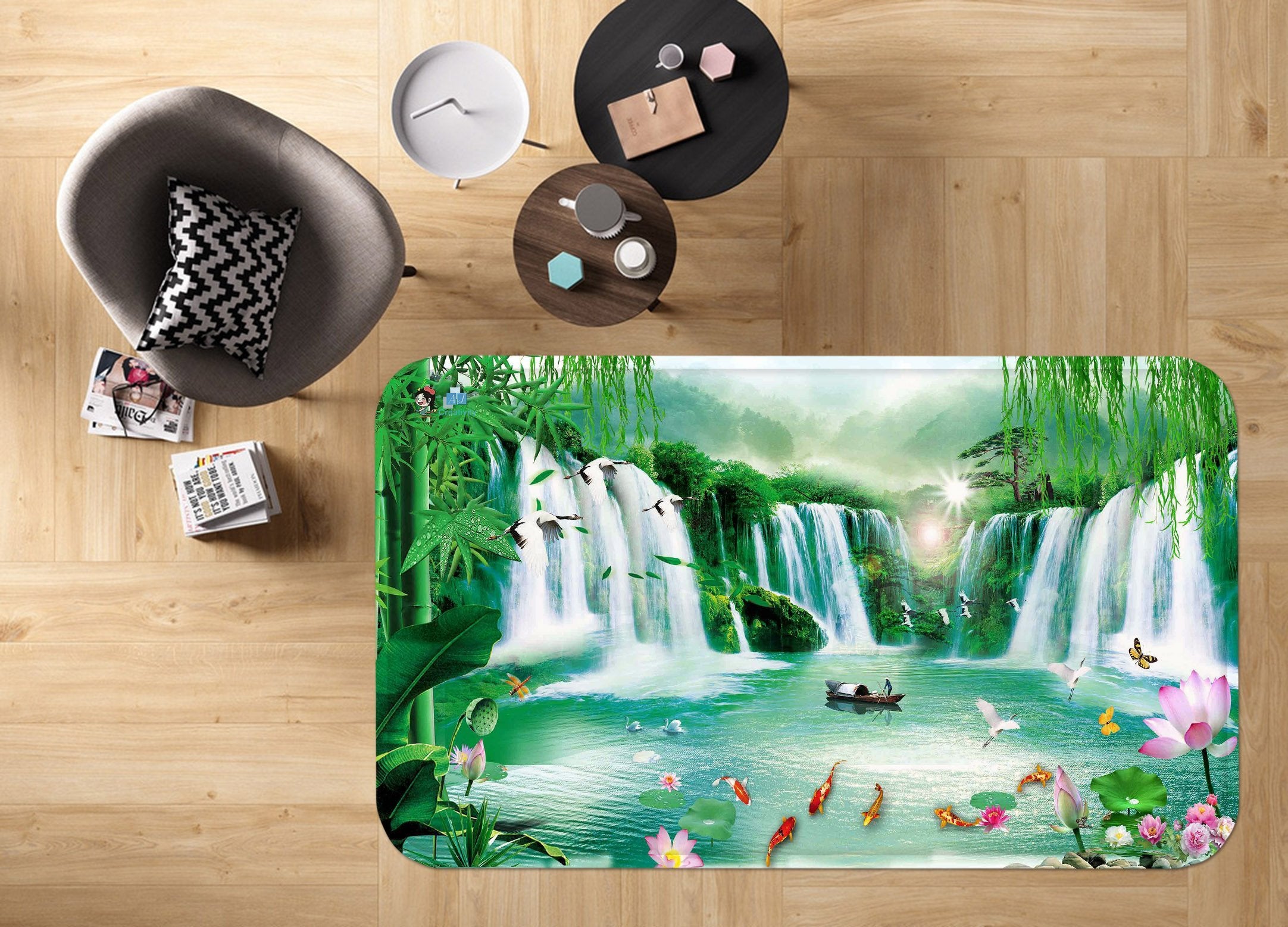 3D Waterfalls 18 Non Slip Rug Mat Mat AJ Creativity Home