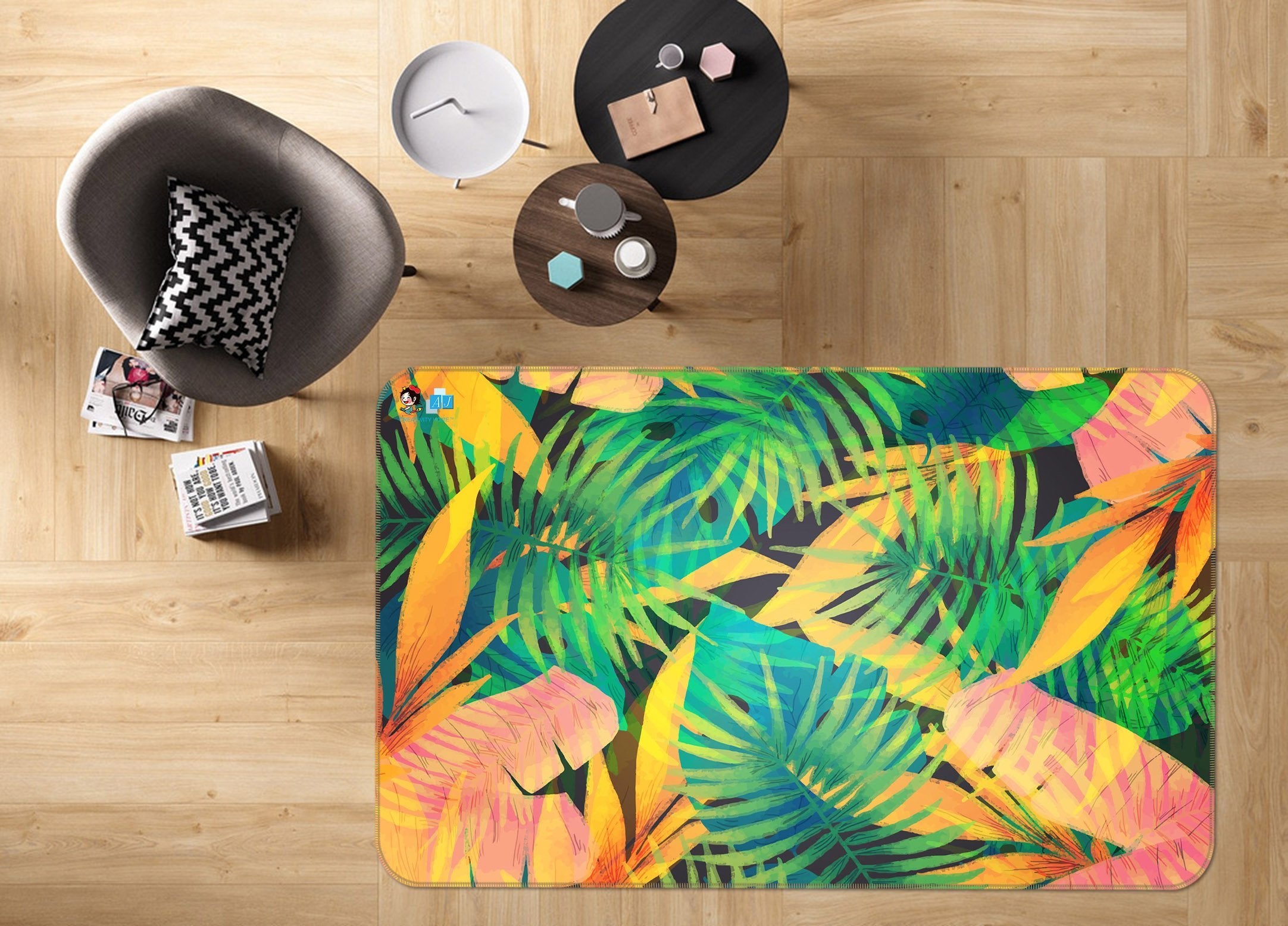 3D Plant Envelope 018 Non Slip Rug Mat Mat AJ Creativity Home