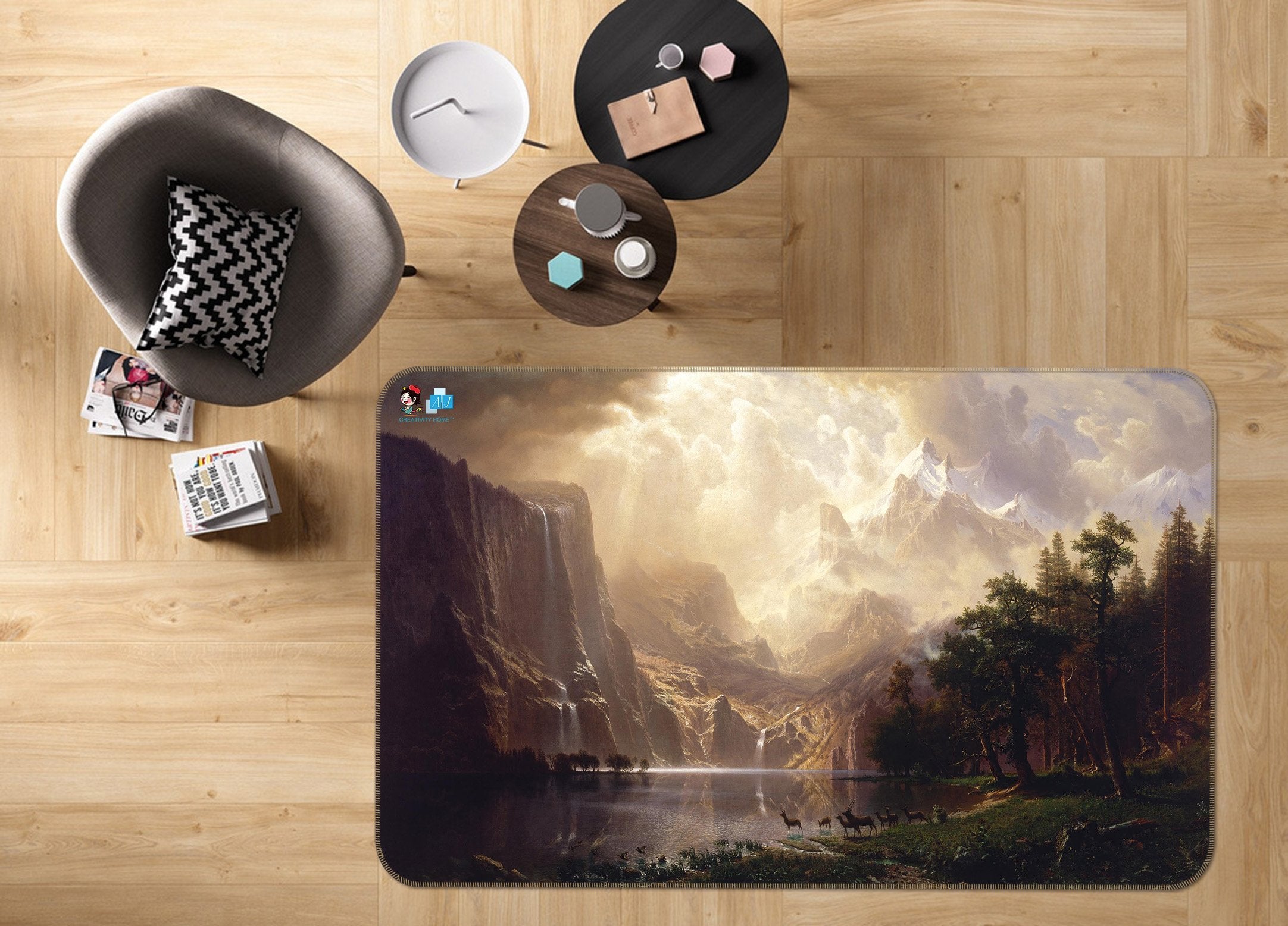 3D Mountain Deer 289 Non Slip Rug Mat Mat AJ Creativity Home