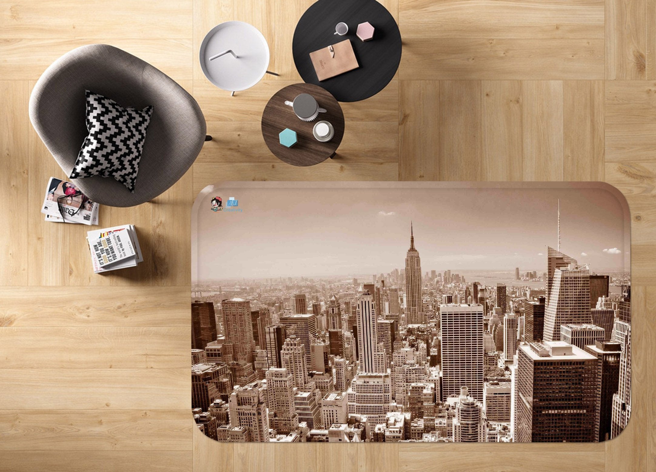 3D New York 71 Non Slip Rug Mat Mat AJ Creativity Home
