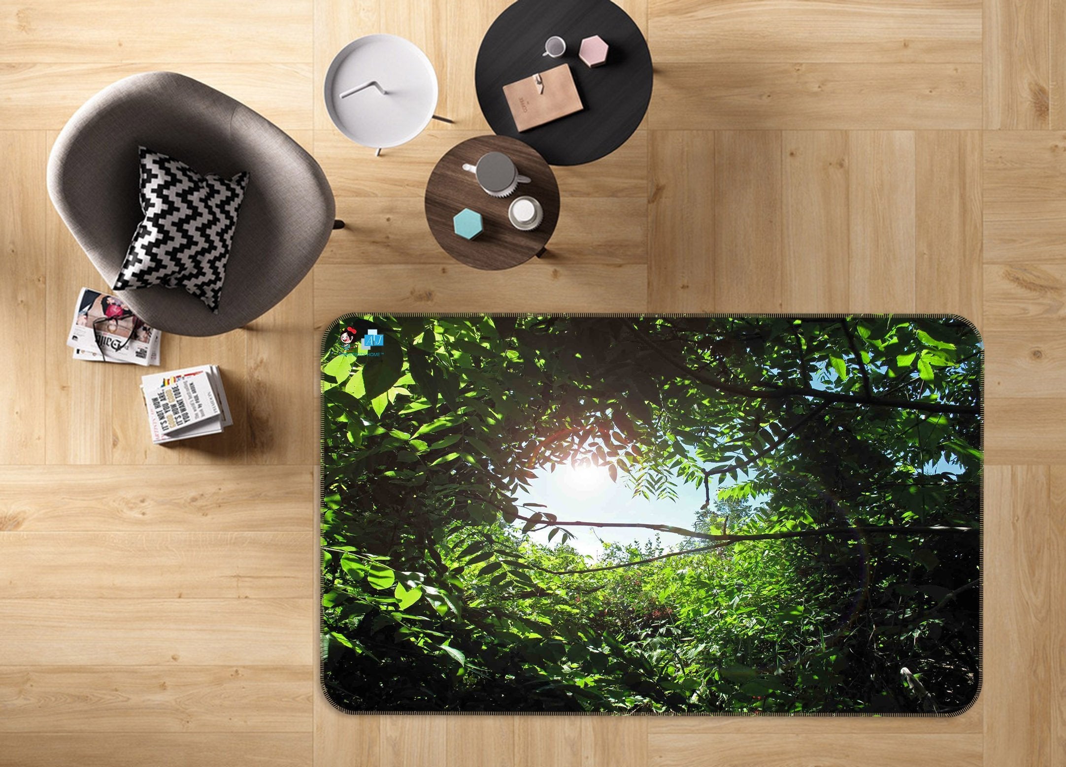 3D Lush Forest Sky 155 Non Slip Rug Mat Mat AJ Creativity Home