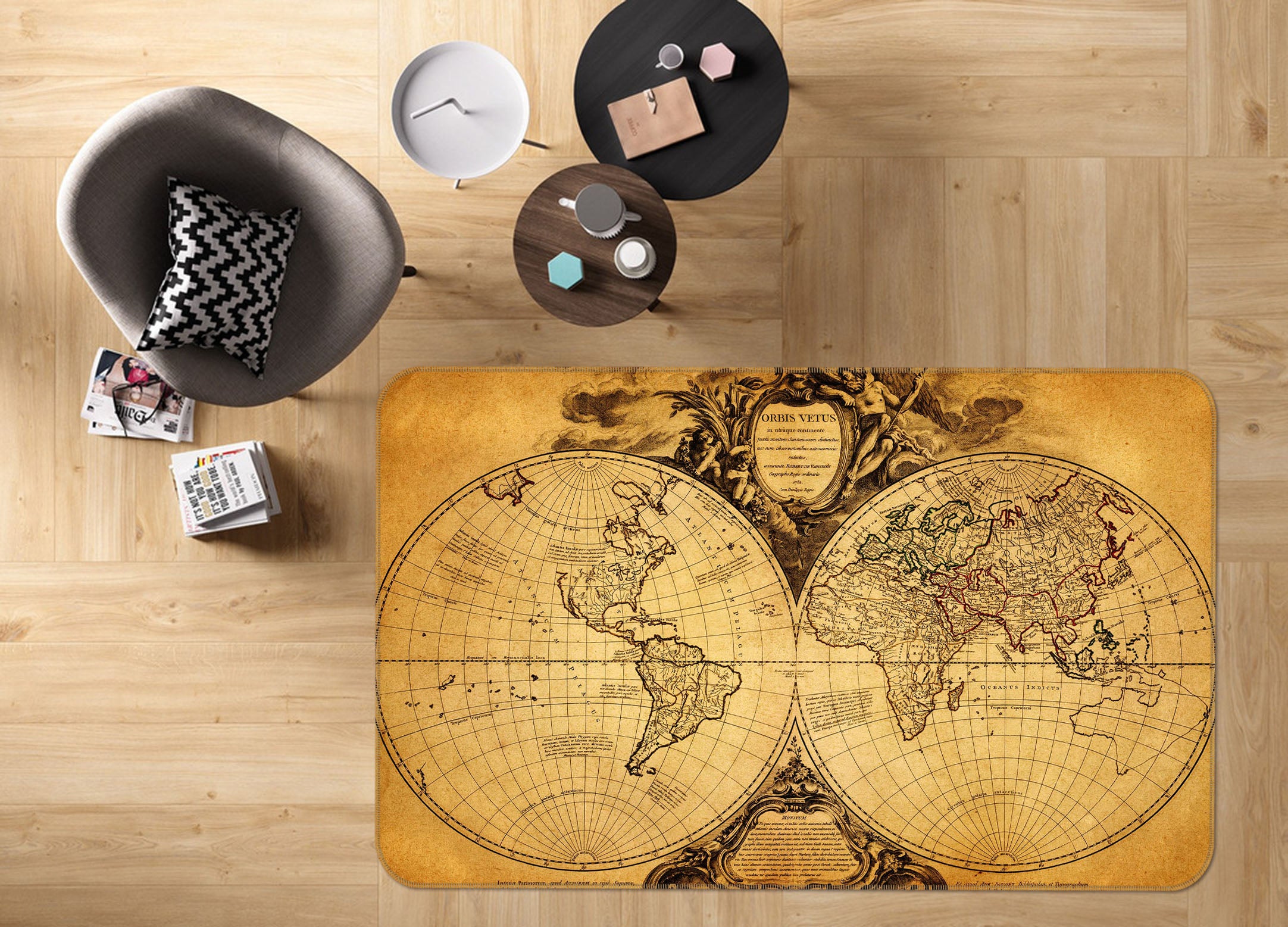 3D World Territory 226 World Map Non Slip Rug Mat