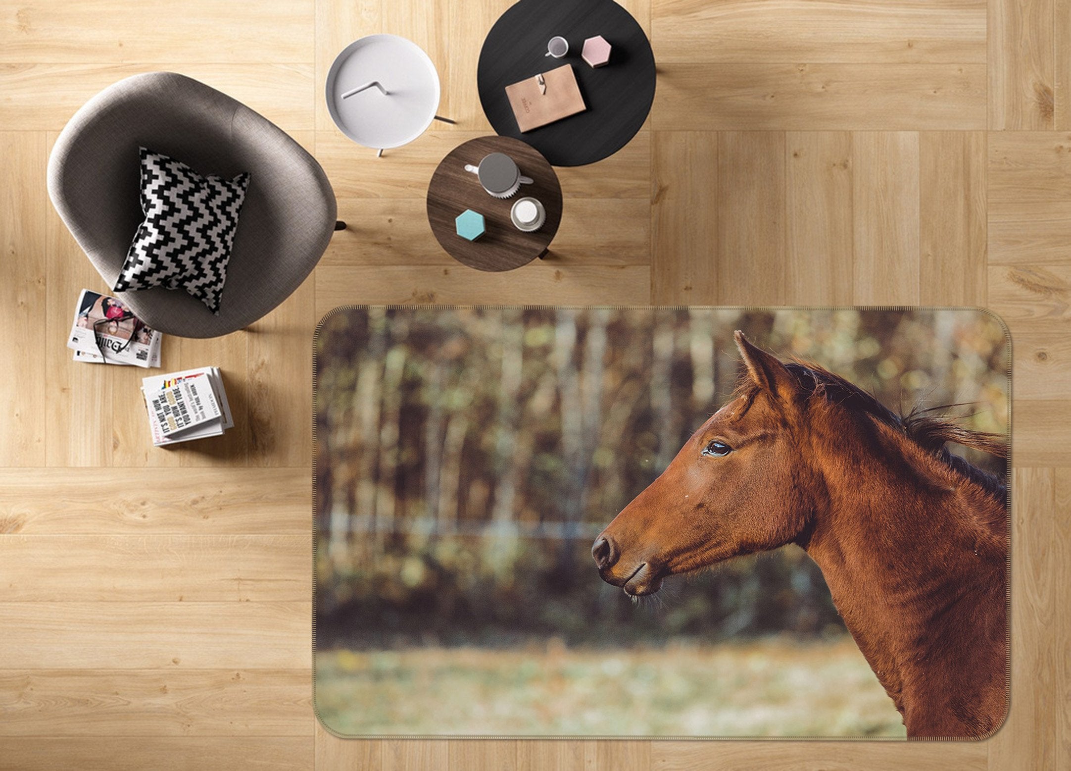 3D Forest Horse 211 Animal Non Slip Rug Mat Mat AJ Creativity Home