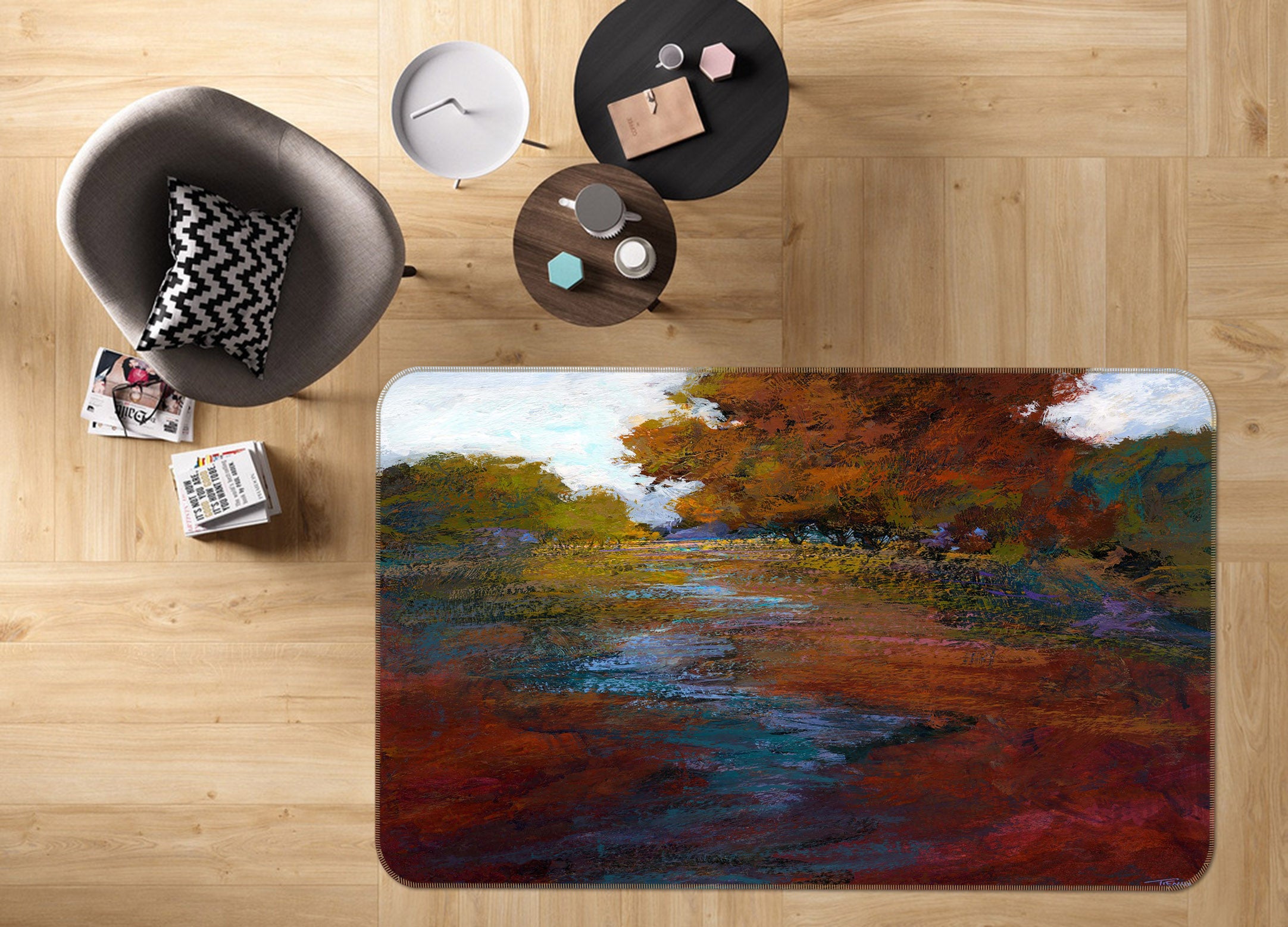 3D Maple Leaf 1040 Michael Tienhaara Rug Non Slip Rug Mat