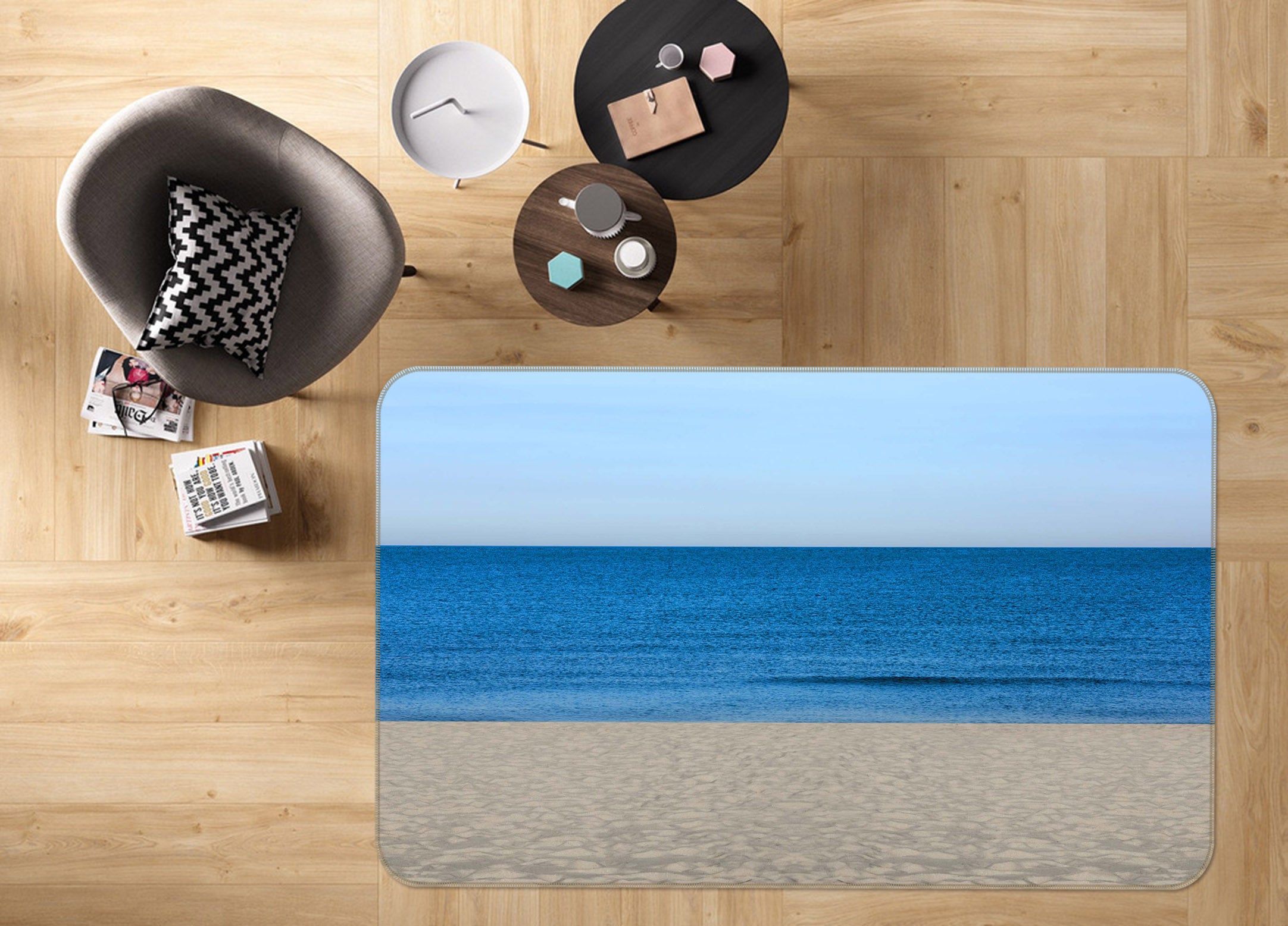3D Sea Beach 1103 Marco Carmassi Rug Non Slip Rug Mat