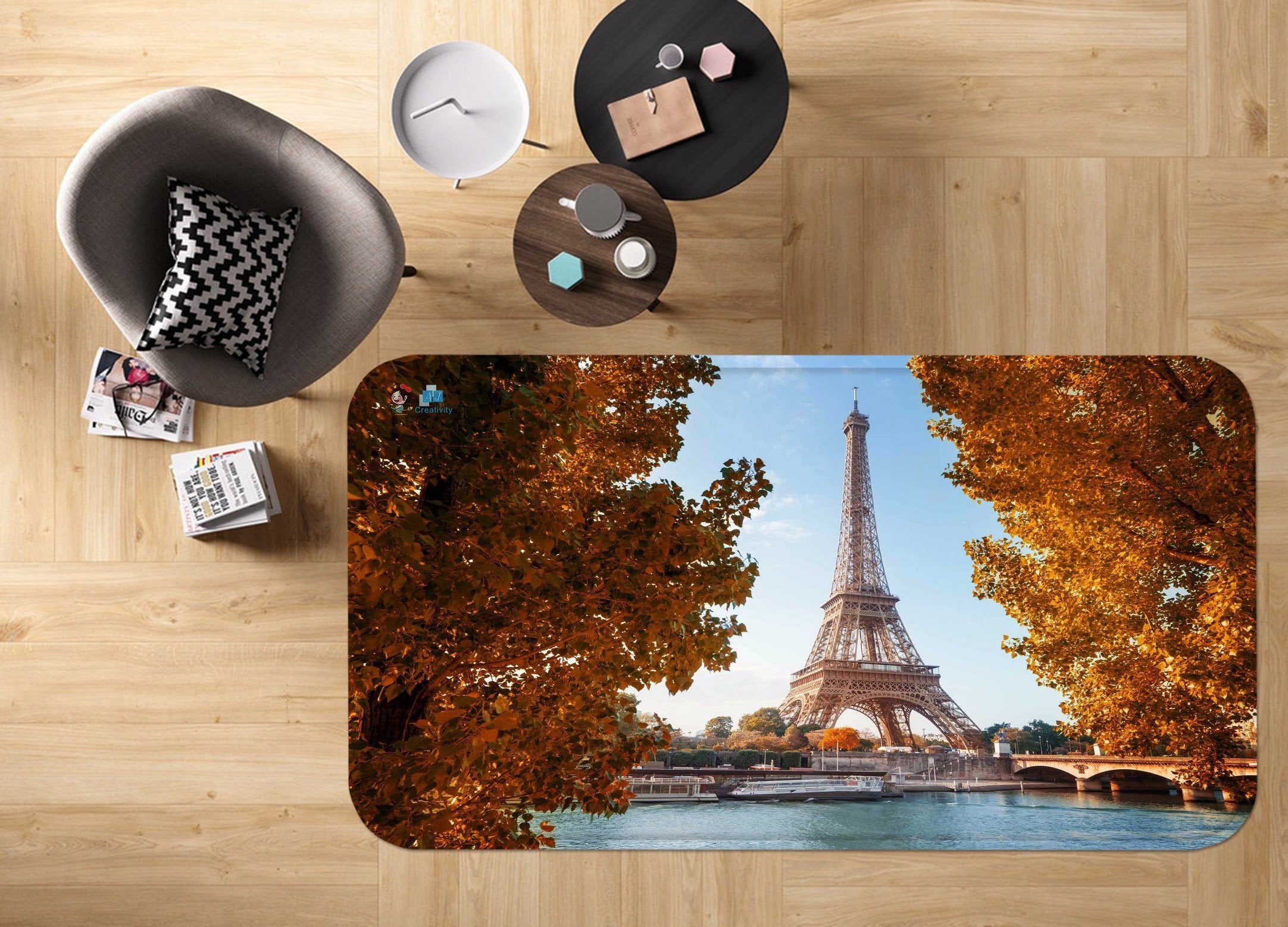 3D Eiffel Tower Scenery 98 Non Slip Rug Mat Mat AJ Creativity Home