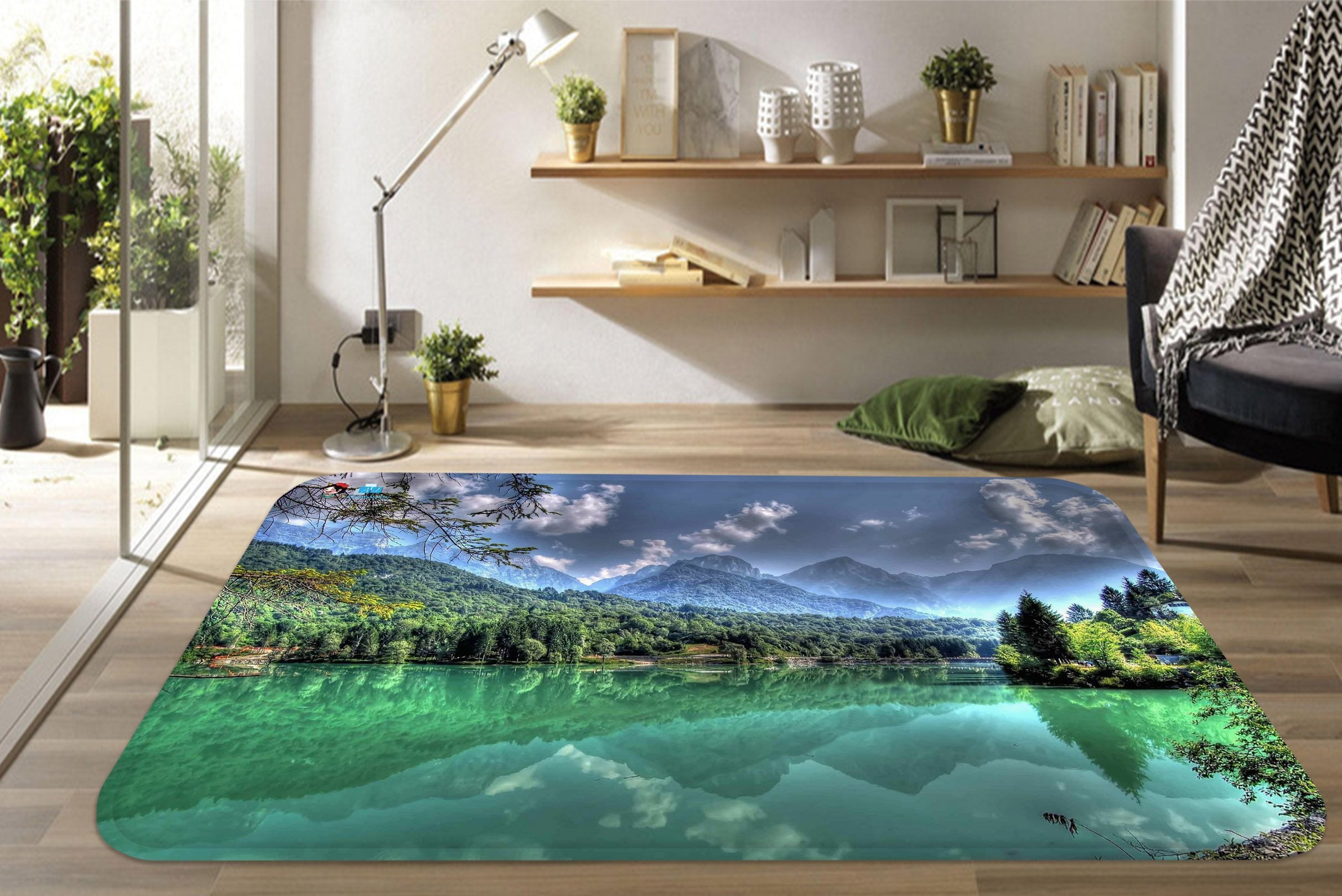 3D Lake Scenery 126 Non Slip Rug Mat Mat AJ Creativity Home