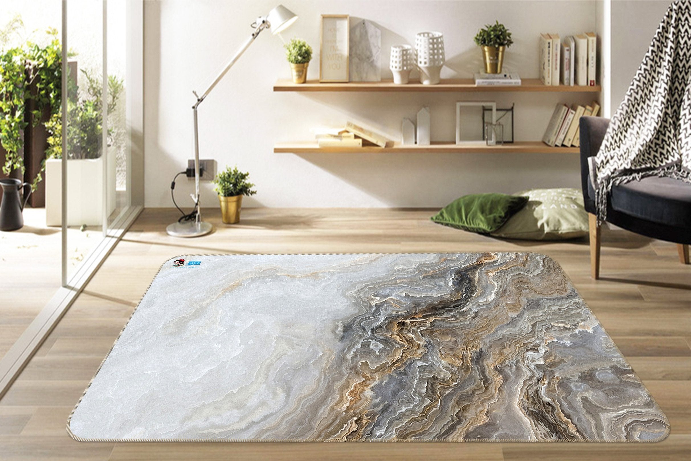 3D Slate Wave Painting 64 Non Slip Rug Mat Mat AJ Creativity Home