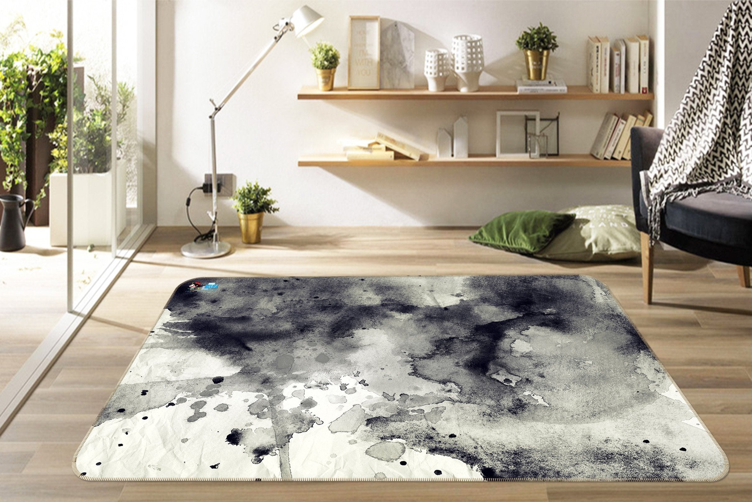 3D Black Ink Painting 3 Non Slip Rug Mat Mat AJ Creativity Home