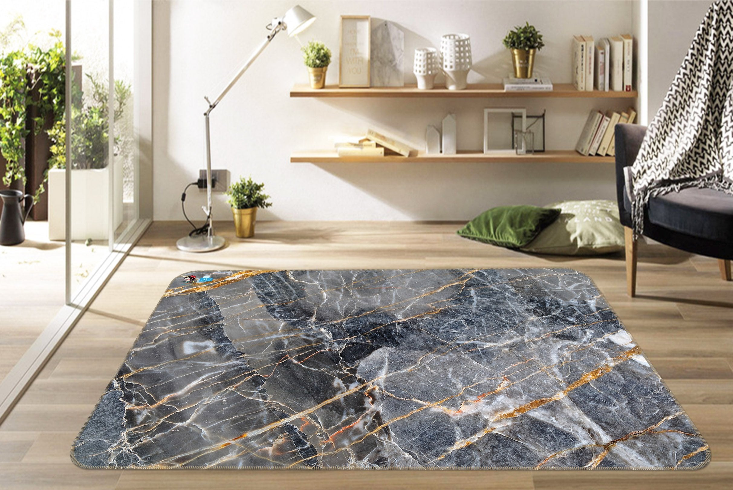 3D Black Slate Crack 19 Non Slip Rug Mat Mat AJ Creativity Home