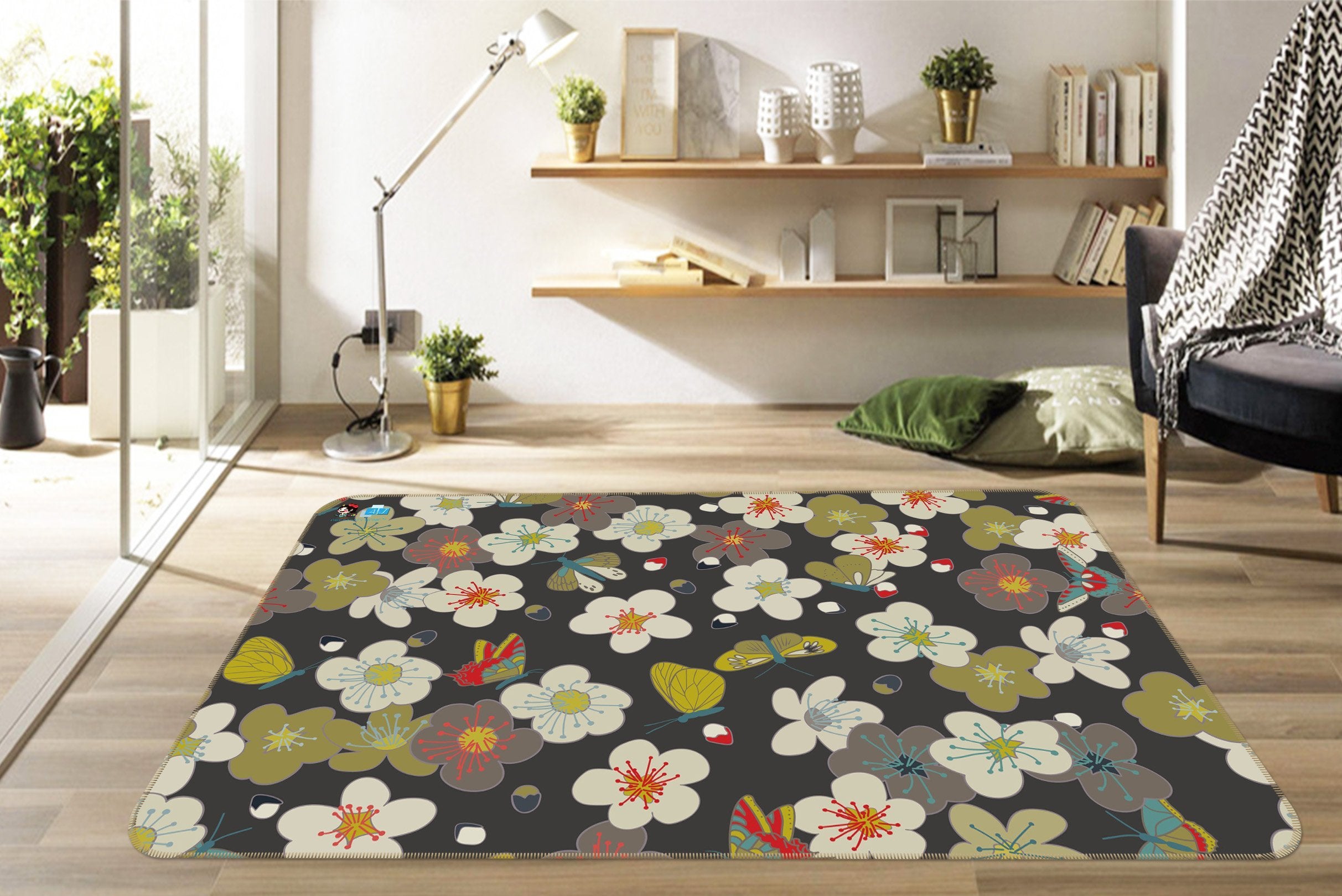 3D Flowers Everywhere 145 Non Slip Rug Mat Mat AJ Creativity Home