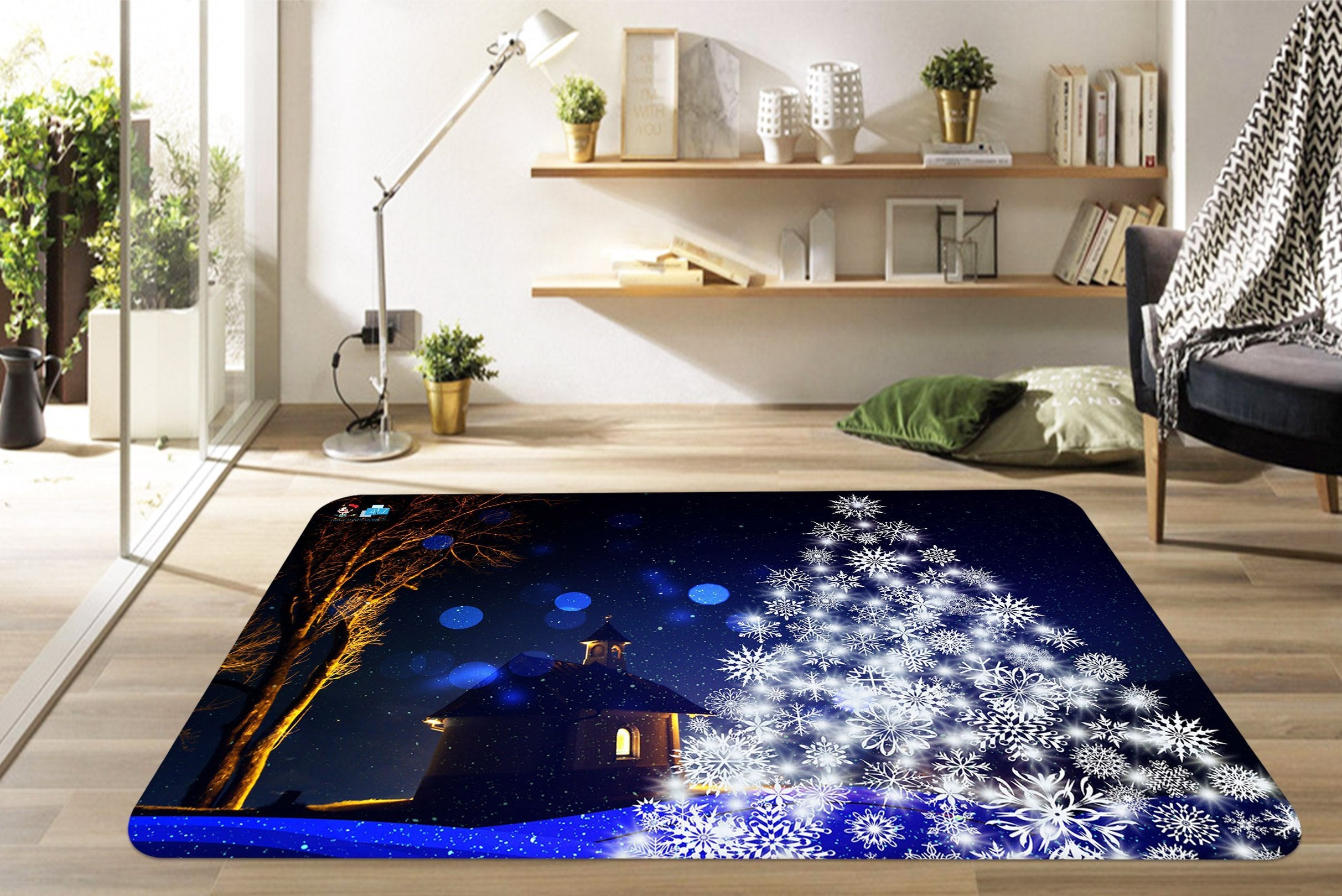 3D Stacked Snowflakes 038 Non Slip Rug Mat Mat AJ Creativity Home