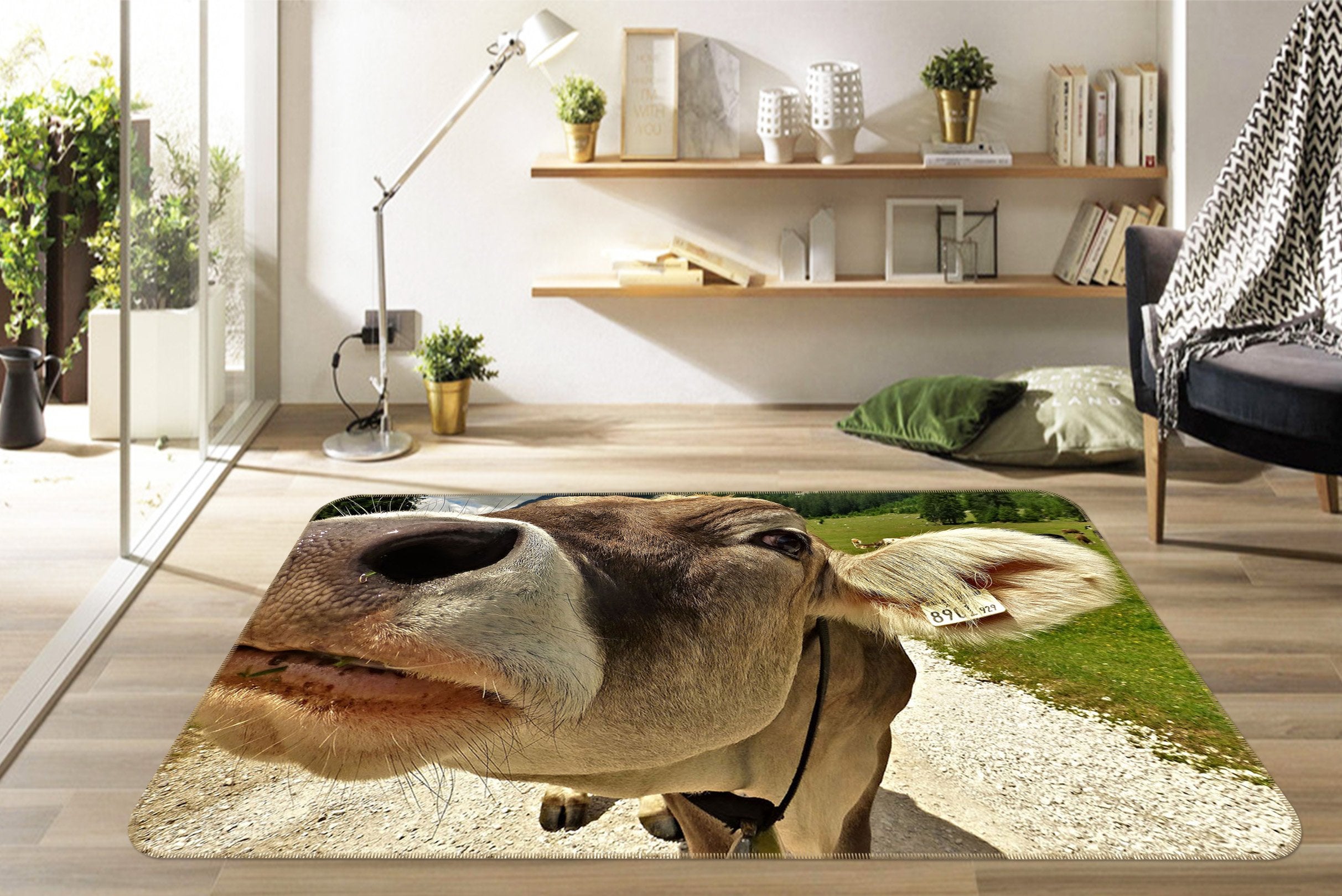 3D Bull Nose 567 Animal Non Slip Rug Mat Mat AJ Creativity Home