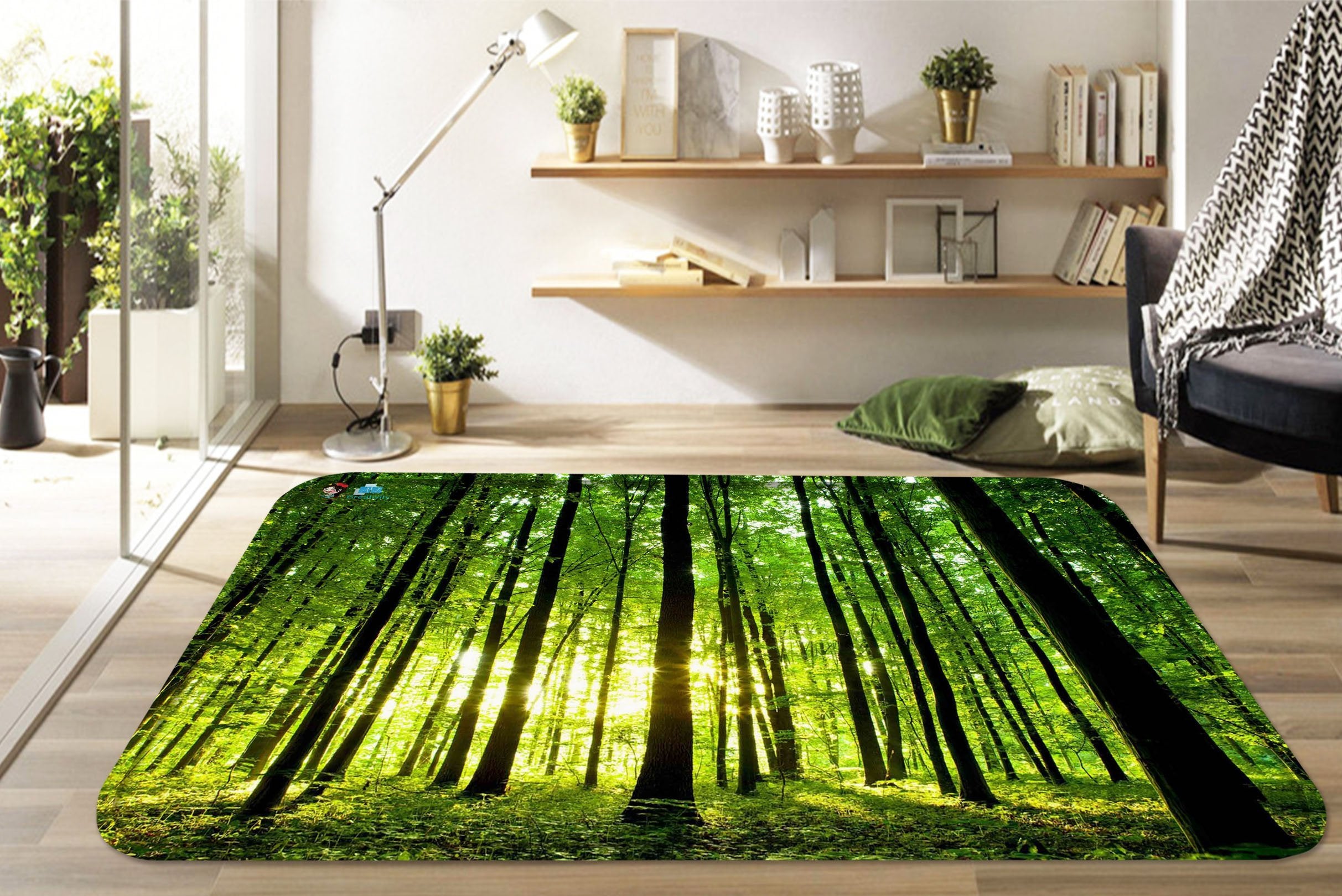 3D Forest Sunshine 6 Non Slip Rug Mat Mat AJ Creativity Home