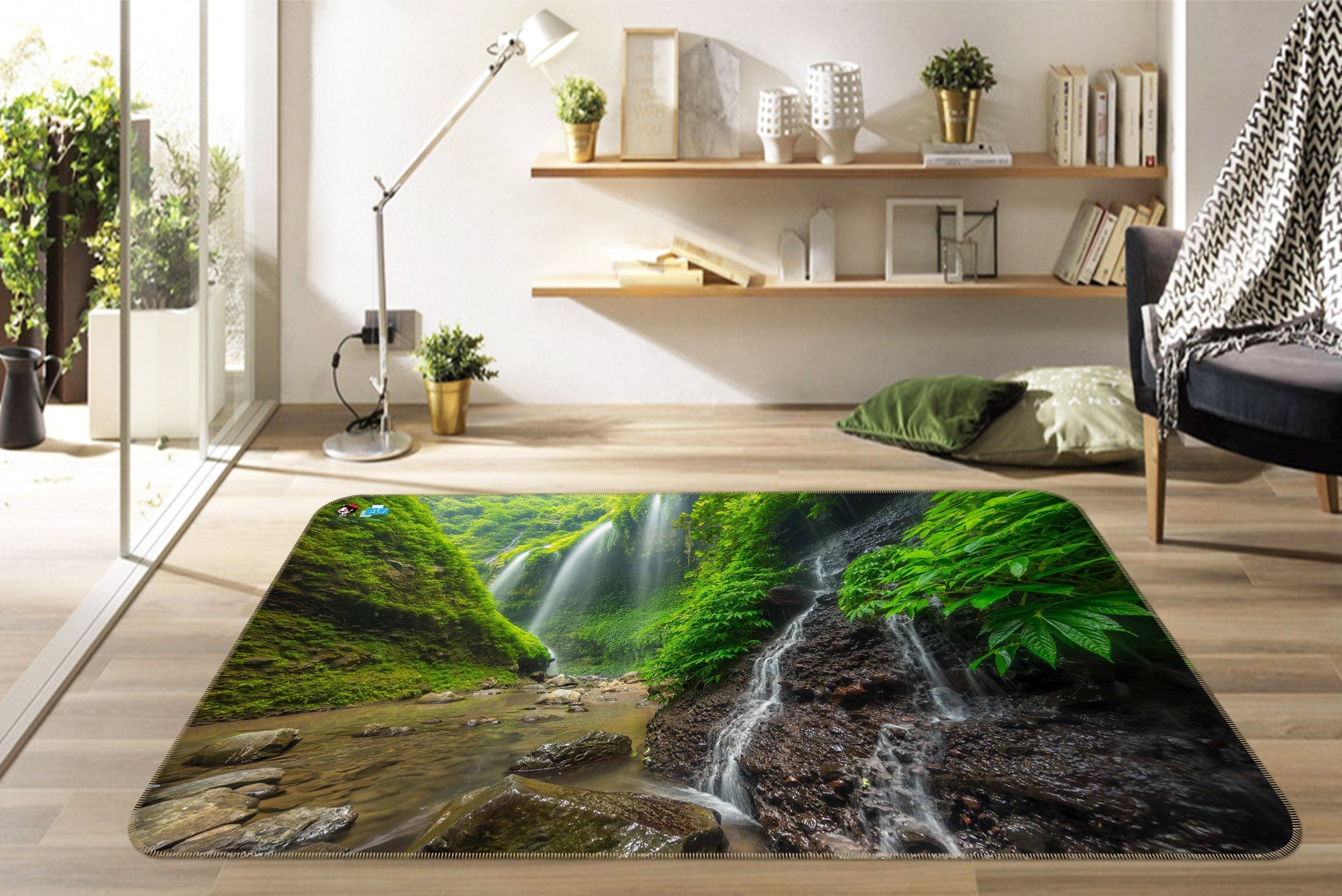 3D Waterfall Mountain 758 Non Slip Rug Mat Mat AJ Creativity Home