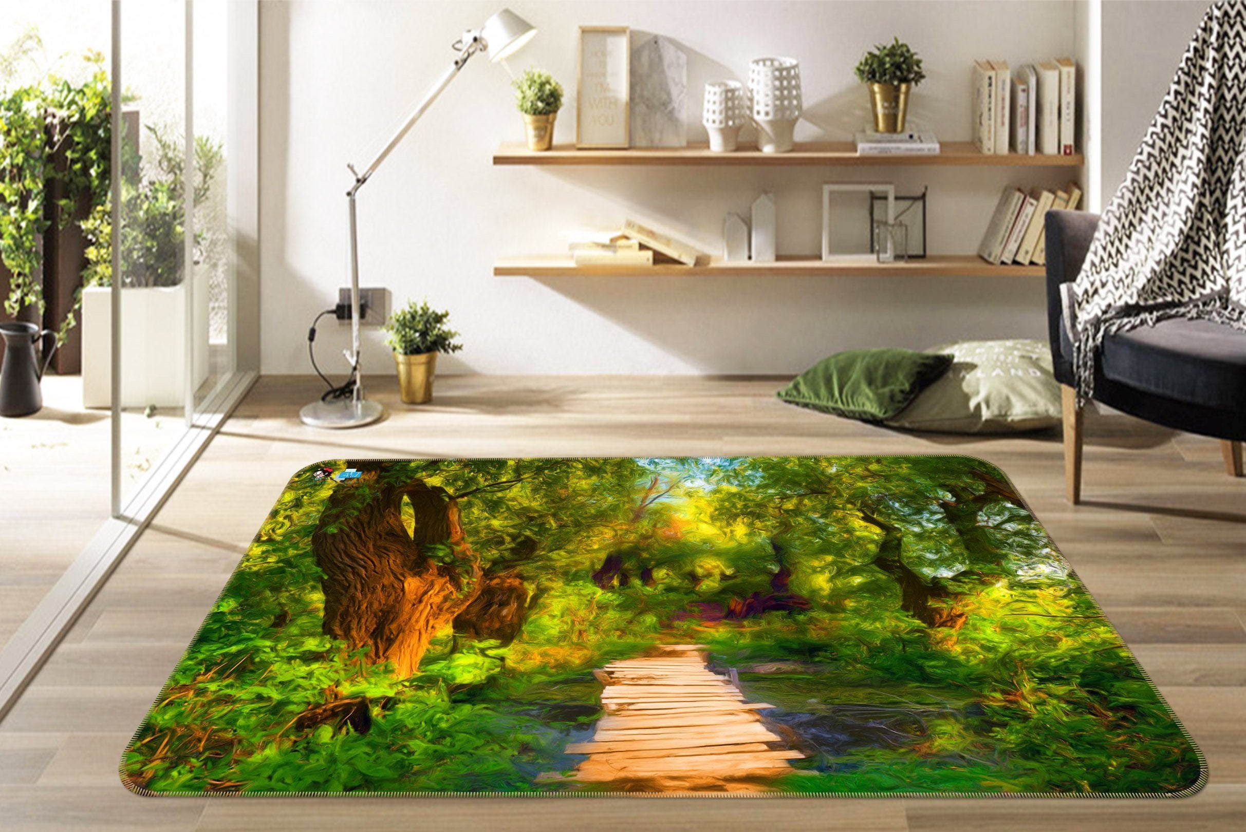 3D Hand Drawn Forest 703 Non Slip Rug Mat Mat AJ Creativity Home