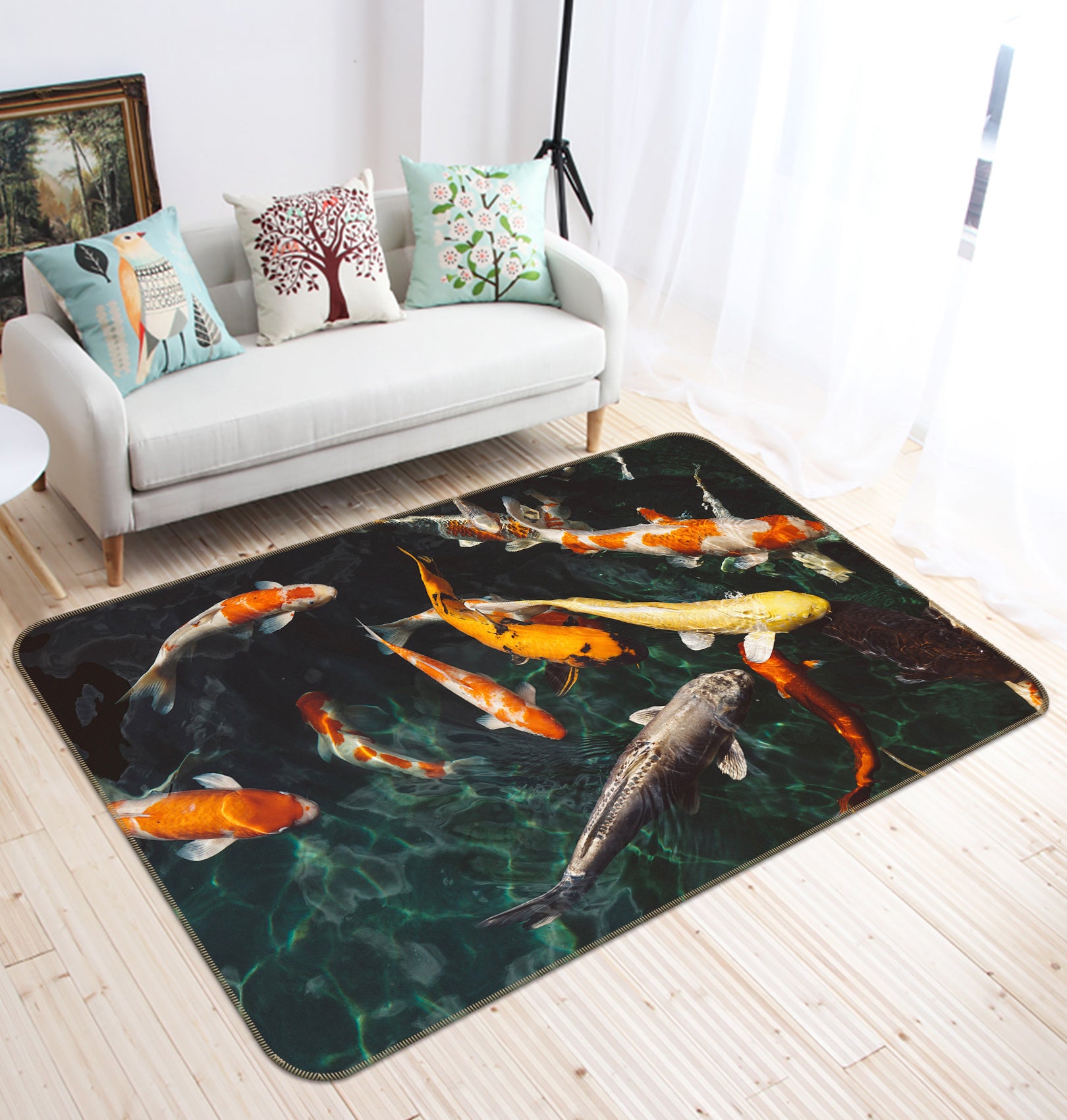 3D Koi Fish 102 Animal Non Slip Rug Mat