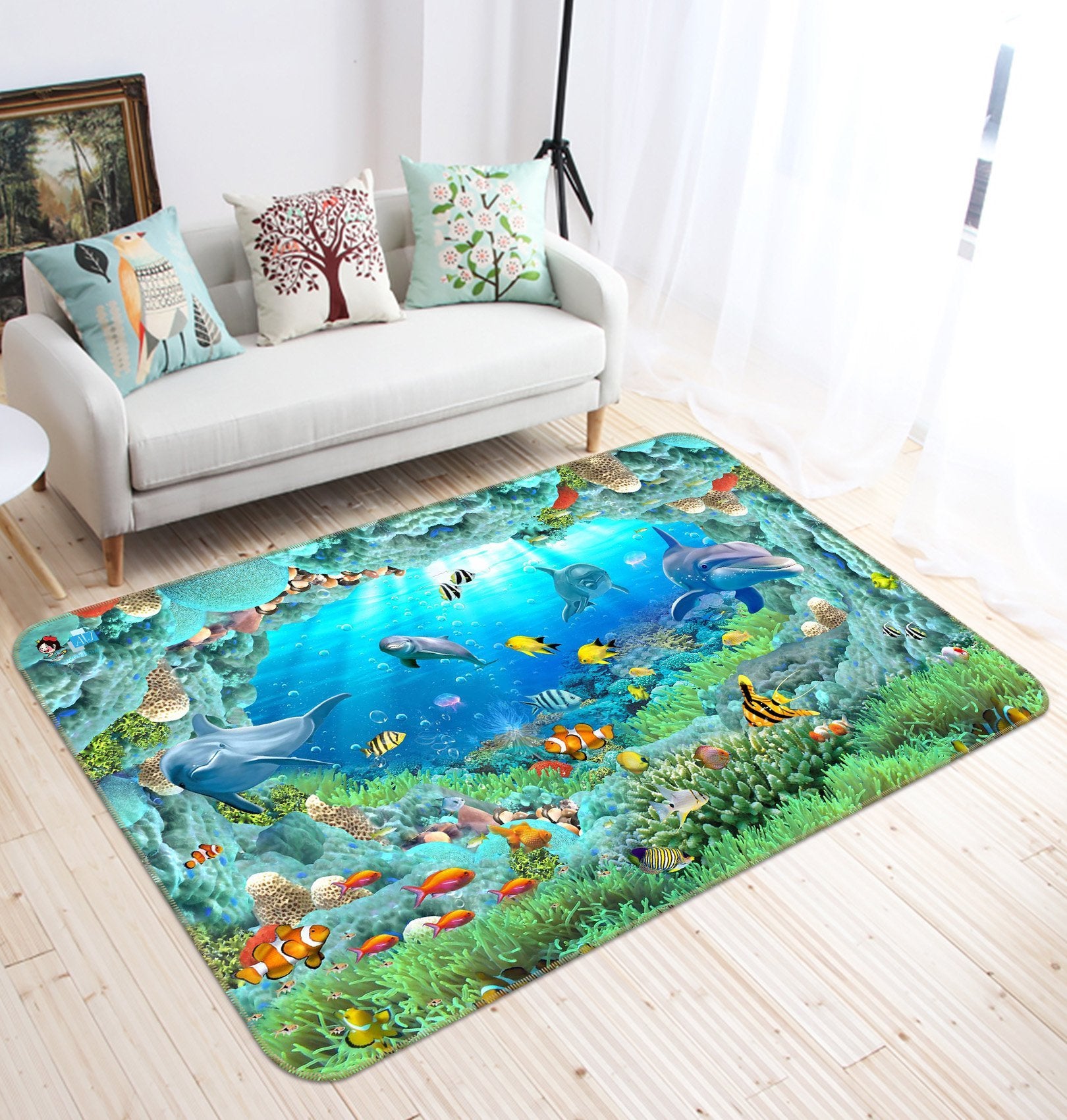 3D Dolphin Bubble 541 Non Slip Rug Mat Mat AJ Creativity Home