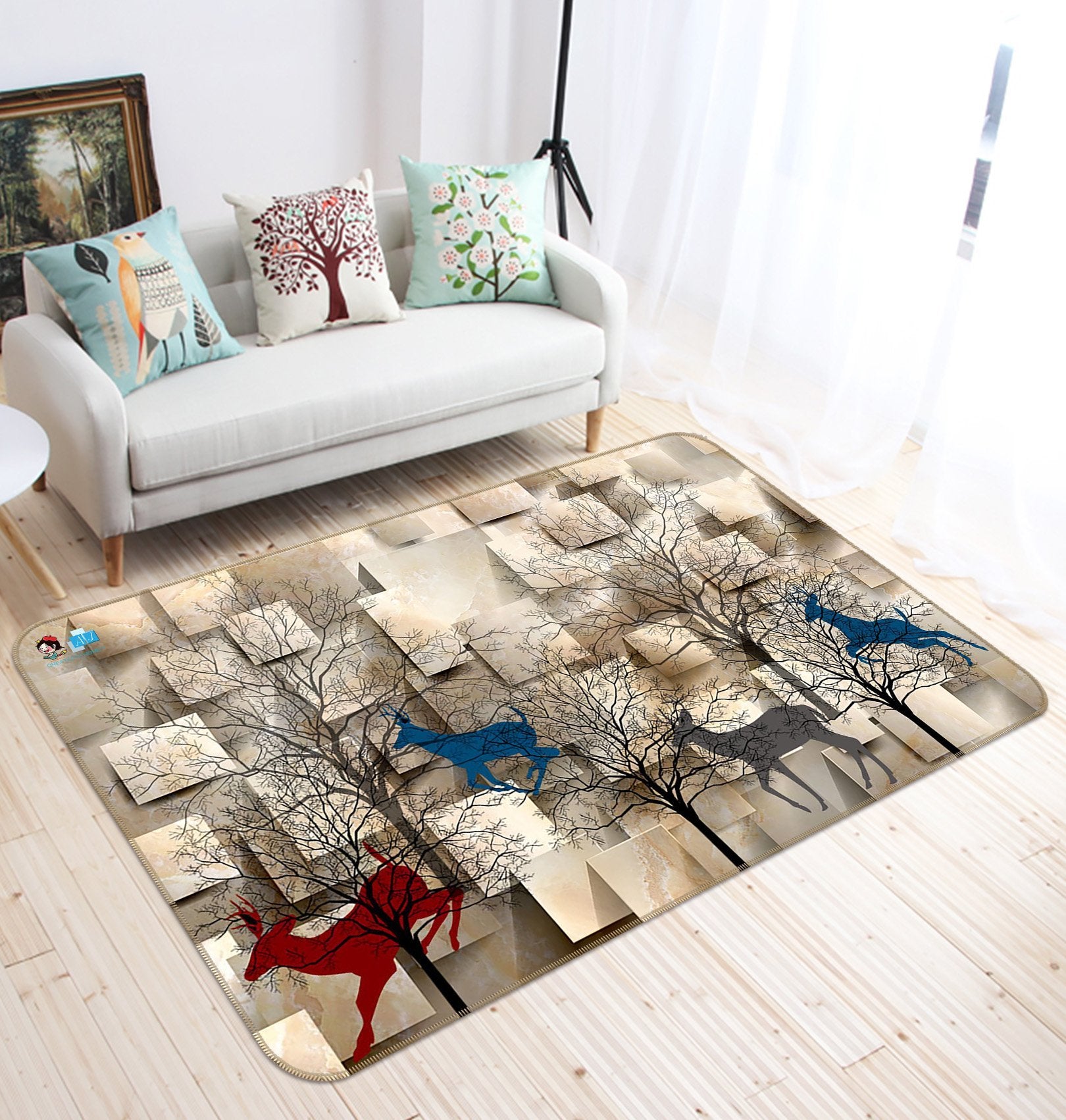 3D Deer Pattern 432 Non Slip Rug Mat Mat AJ Creativity Home
