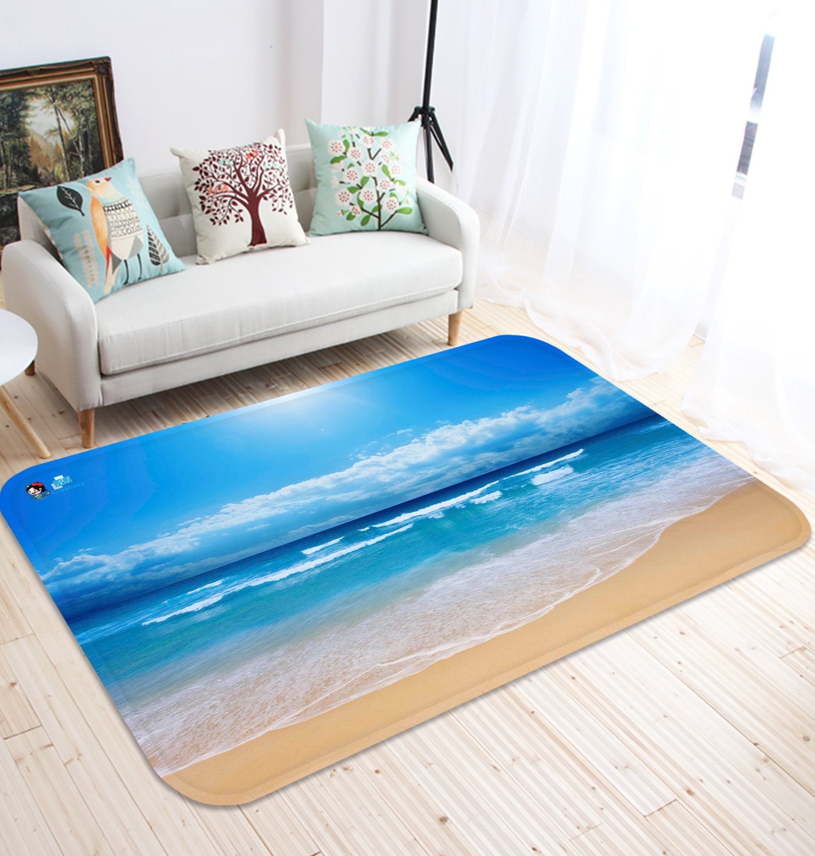 3D Vast Blue Sea 58 Non Slip Rug Mat Mat AJ Creativity Home