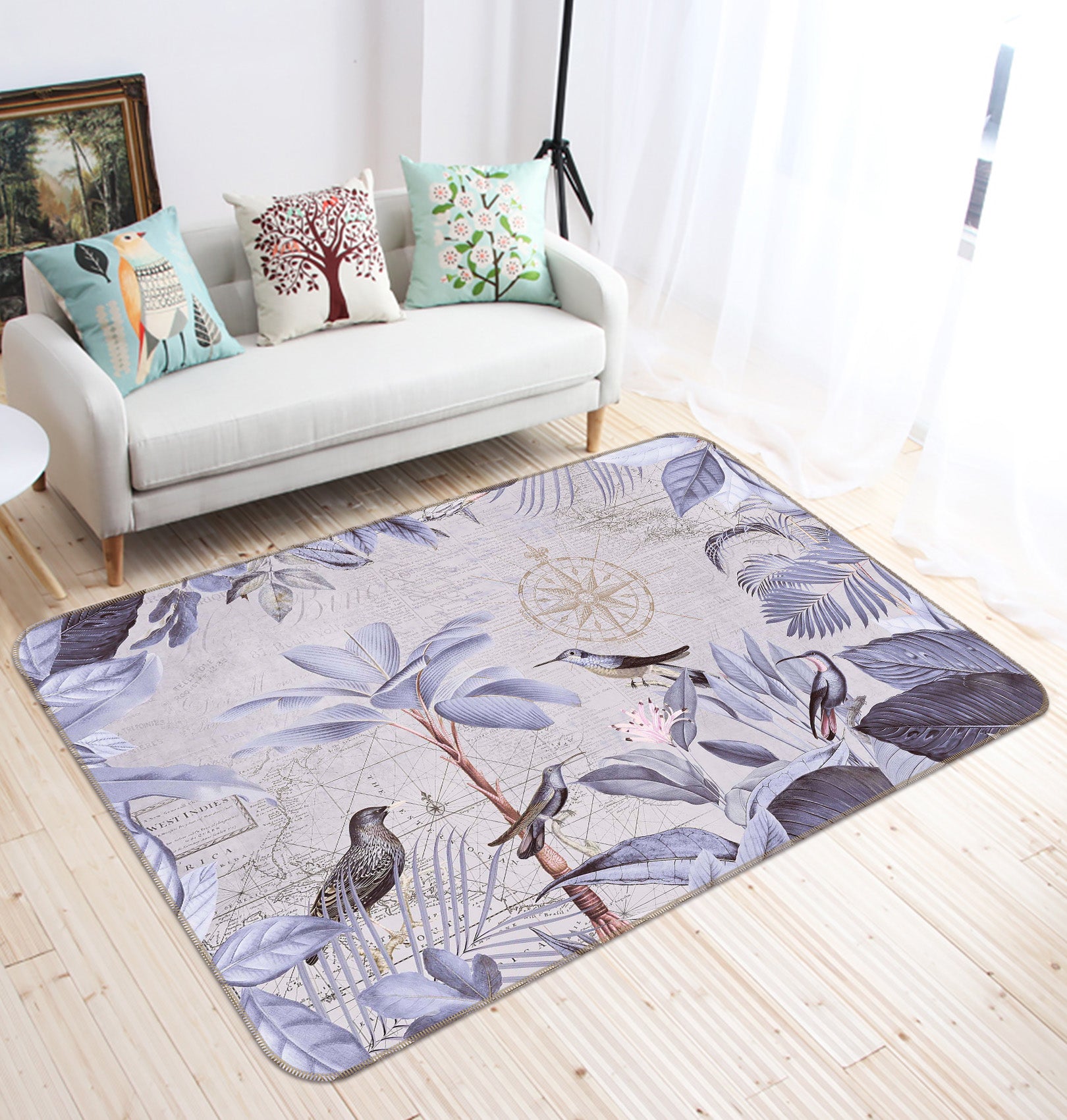 3D Birds Playing 1021 Andrea haase Rug Non Slip Rug Mat