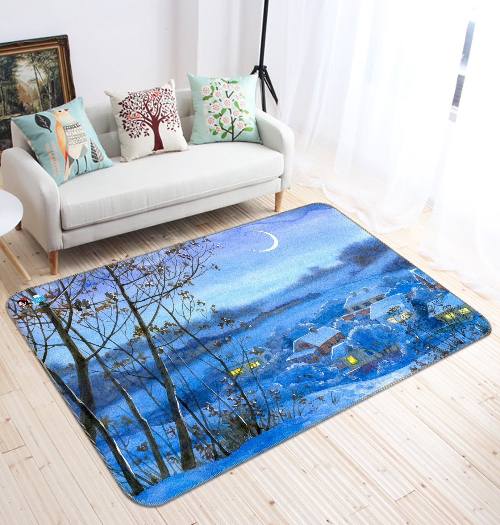 3D Moon Village 717 Non Slip Rug Mat Mat AJ Creativity Home