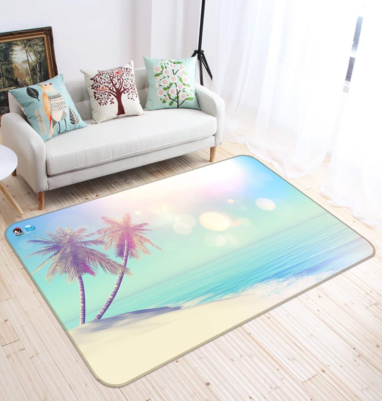 3D Halo Coconut Tree 189 Non Slip Rug Mat Mat AJ Creativity Home