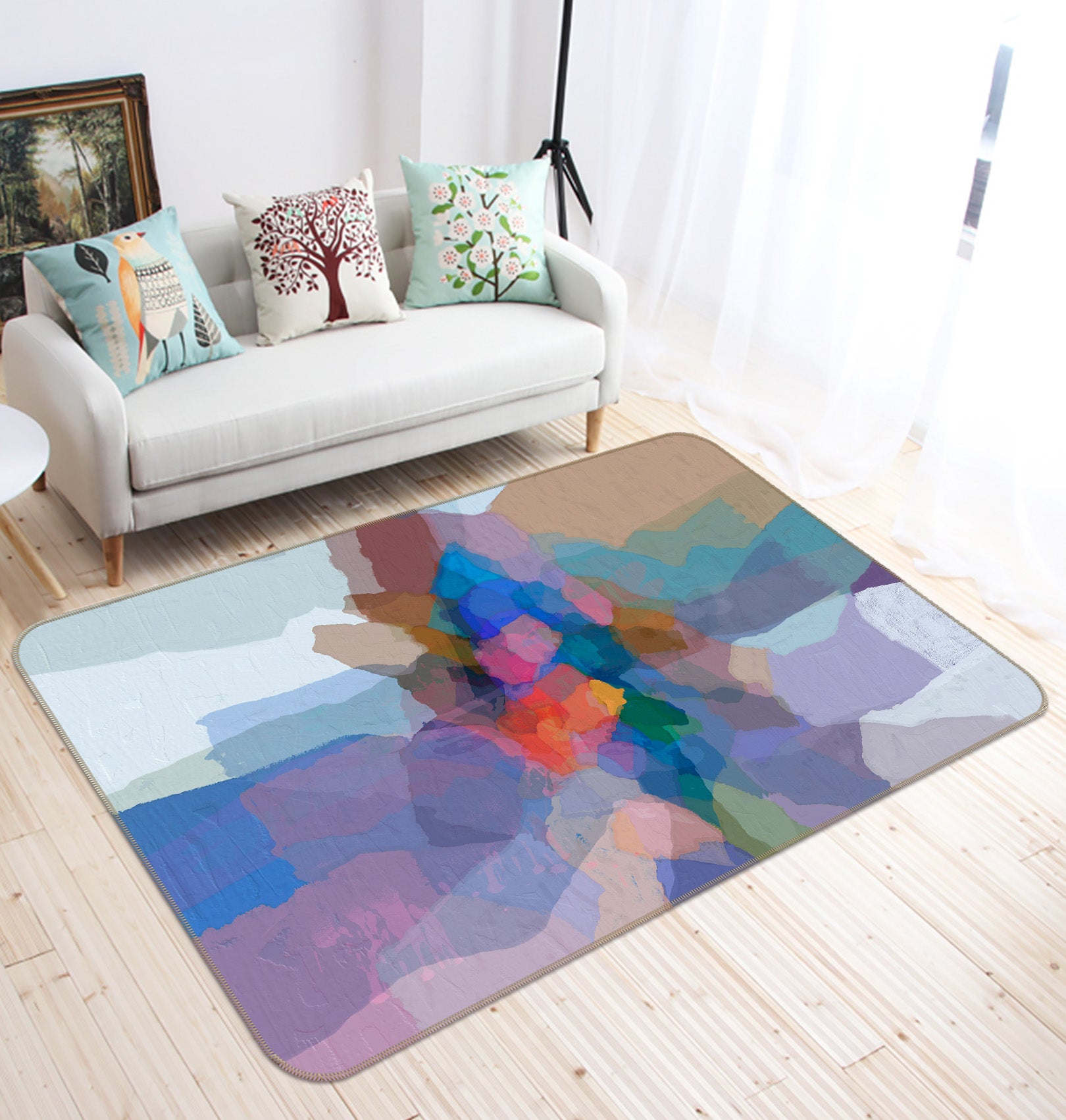 3D Color Pattern 104 Michael Tienhaara Rug Non Slip Rug Mat