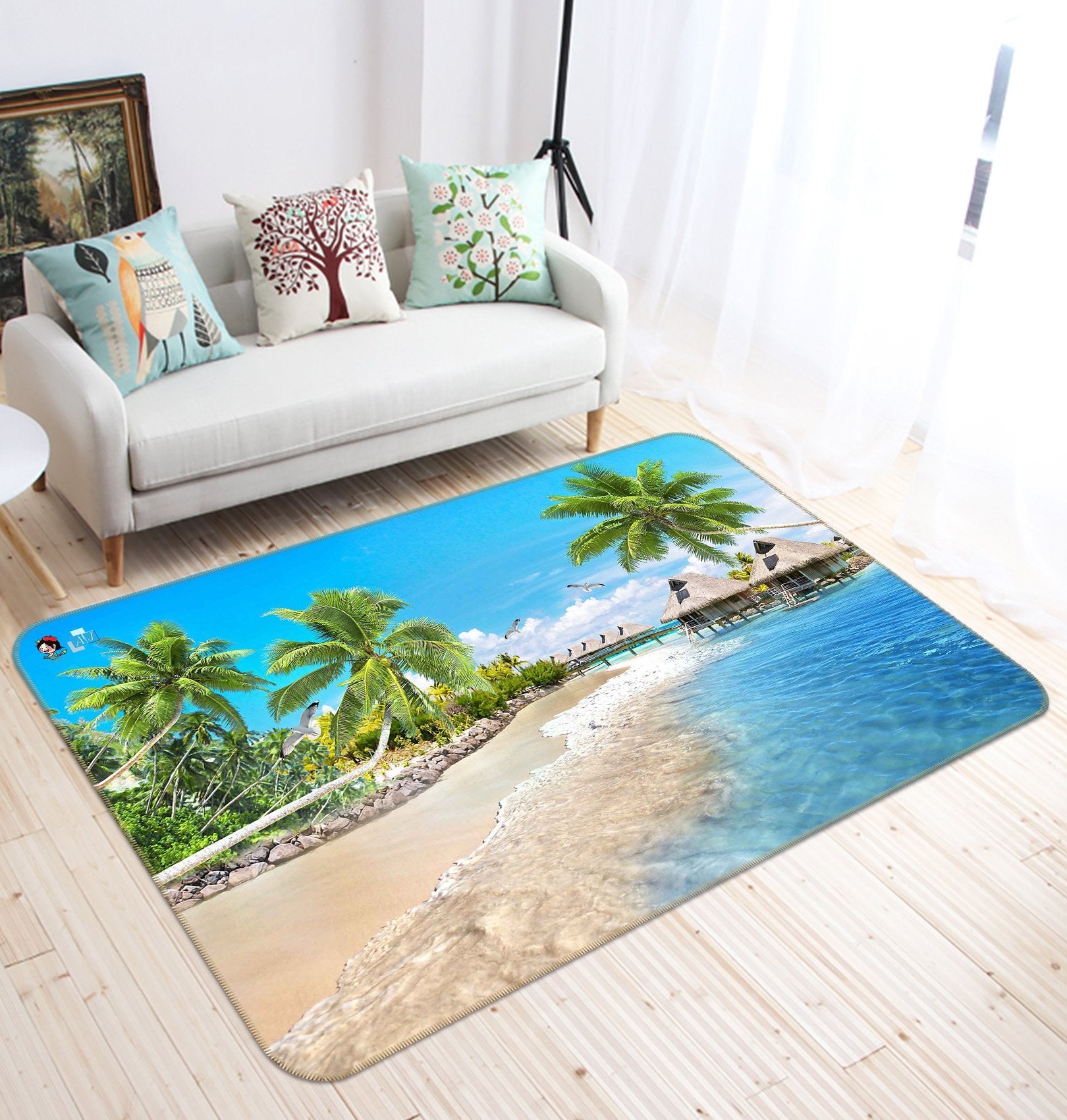 3D Beach Pavilion 570 Non Slip Rug Mat Mat AJ Creativity Home