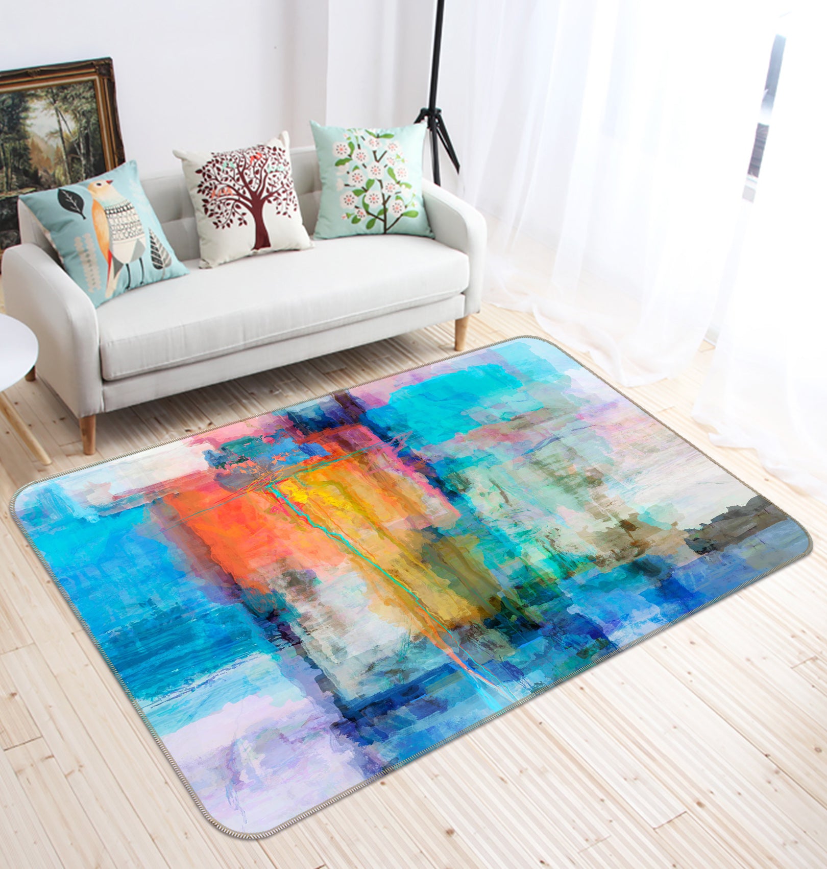 3D Sea Sunset 107 Michael Tienhaara Rug Non Slip Rug Mat
