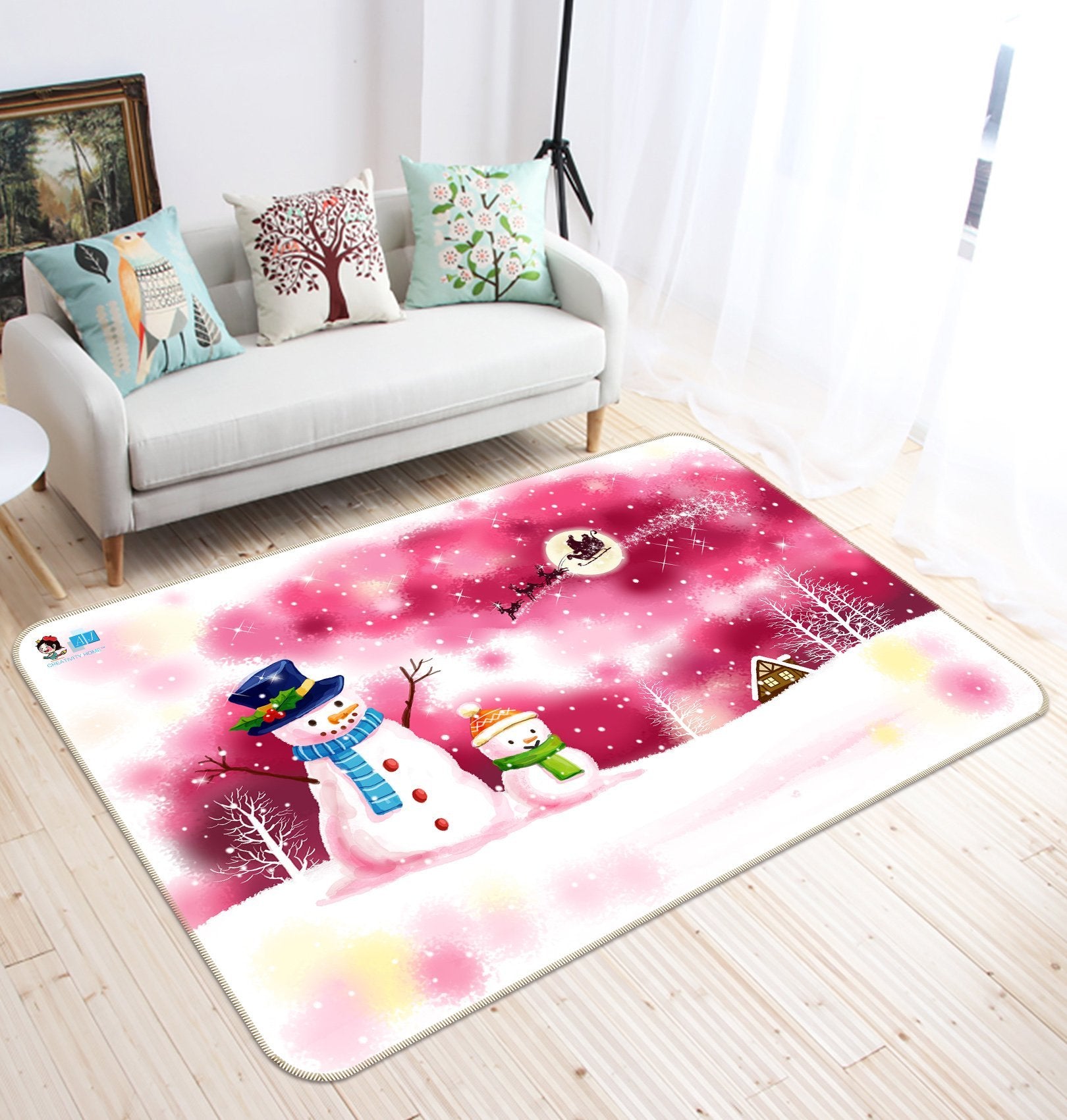 3D Moon Snowman 554 Non Slip Rug Mat Mat AJ Creativity Home