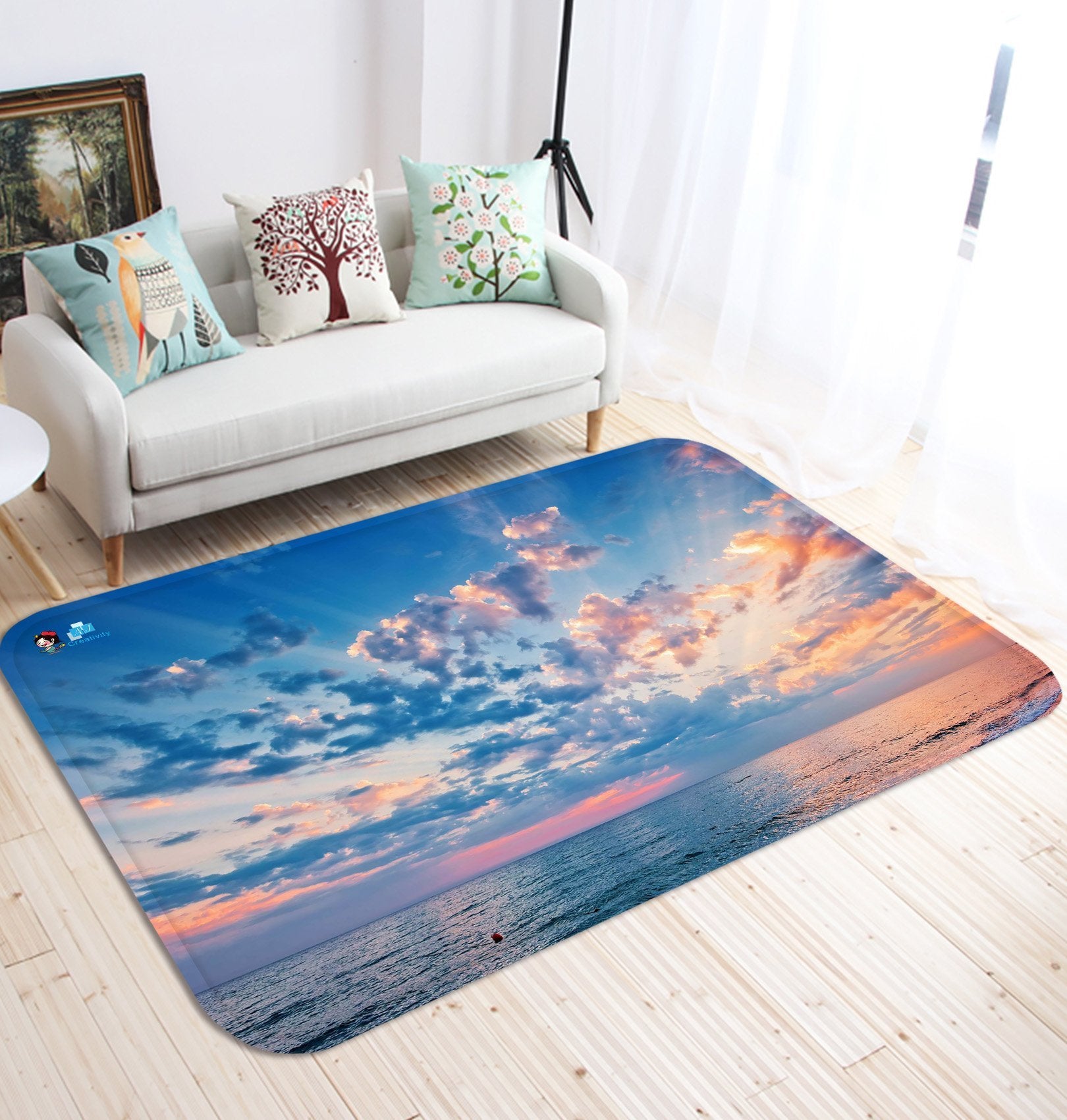 3D Pretty Sea Sunset 120 Non Slip Rug Mat Mat AJ Creativity Home