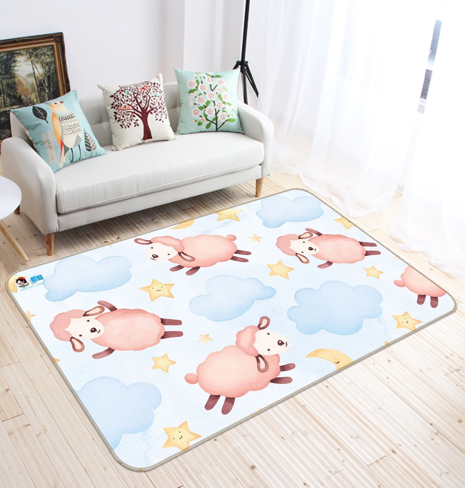 3D Powder Sheep 111 Non Slip Rug Mat Mat AJ Creativity Home