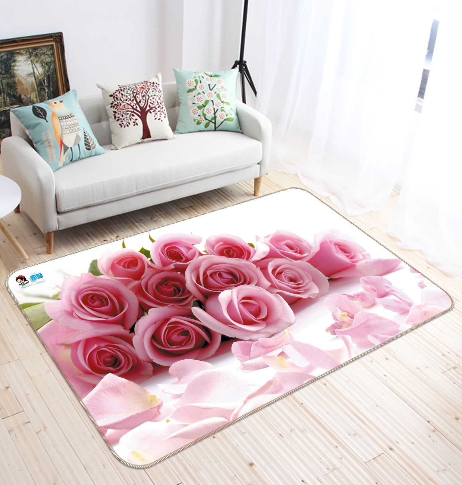 3D Pink Rose 623 Non Slip Rug Mat Mat AJ Creativity Home