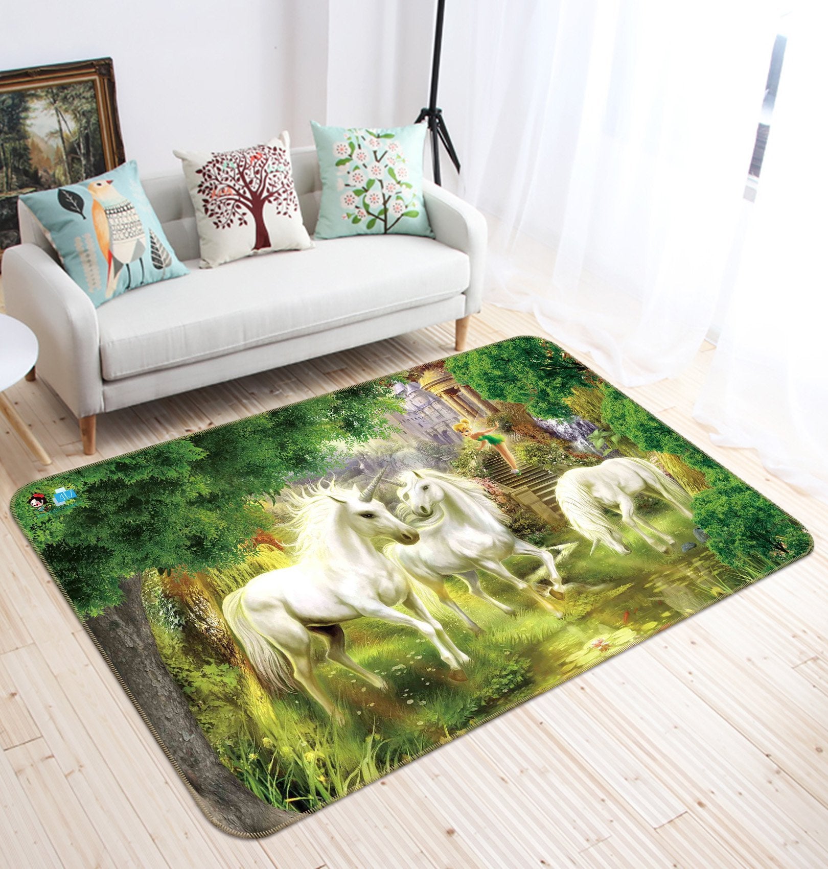 3D Wood Unicorn 563 Non Slip Rug Mat Mat AJ Creativity Home